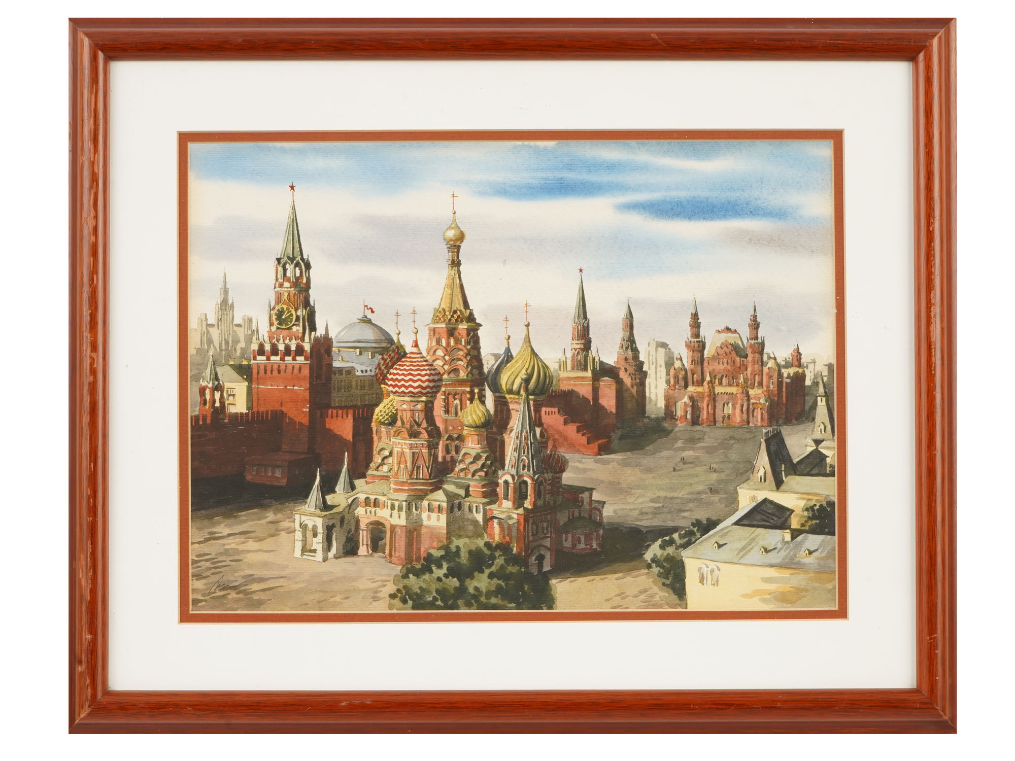KONSTANTIN YUON RUSSIAN RED SQUARE MIXED MEDIA PAINTING PIC-