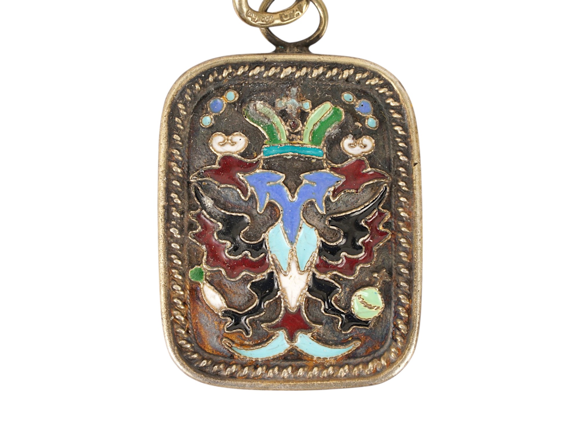 RUSSIAN SILVER ENAMEL IMPERIAL PRESENTATION PENDANT PIC-3