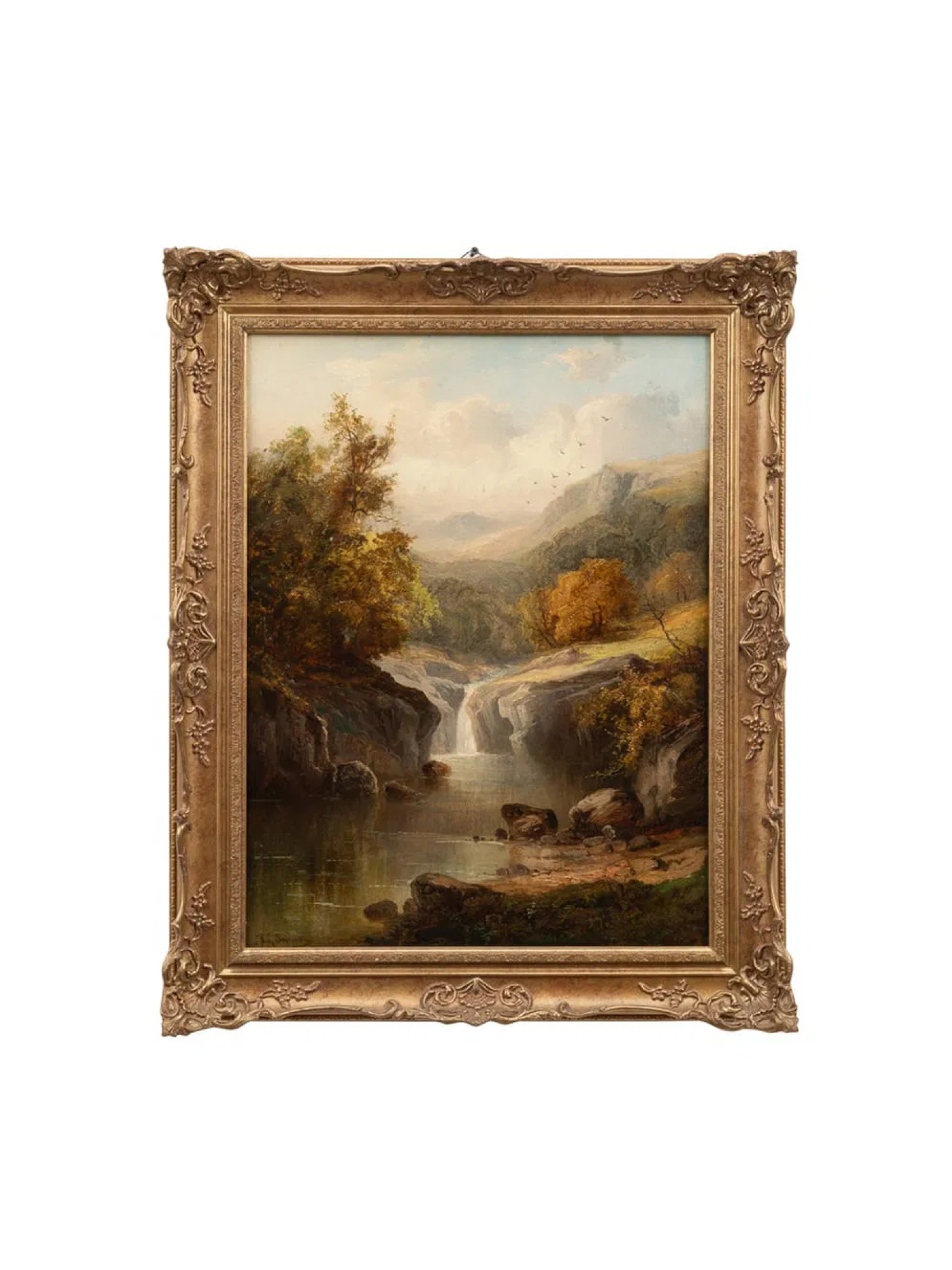 ANTIQUE 19TH C BRITISH OIL PAINTING BY TOM SEYMOUR PIC-