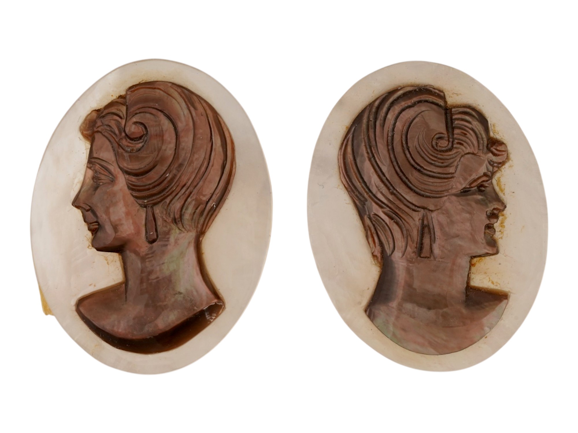 COLLECTION OF TEN HAND CARVED MOTHER OF PEARL CAMEOS PIC-3