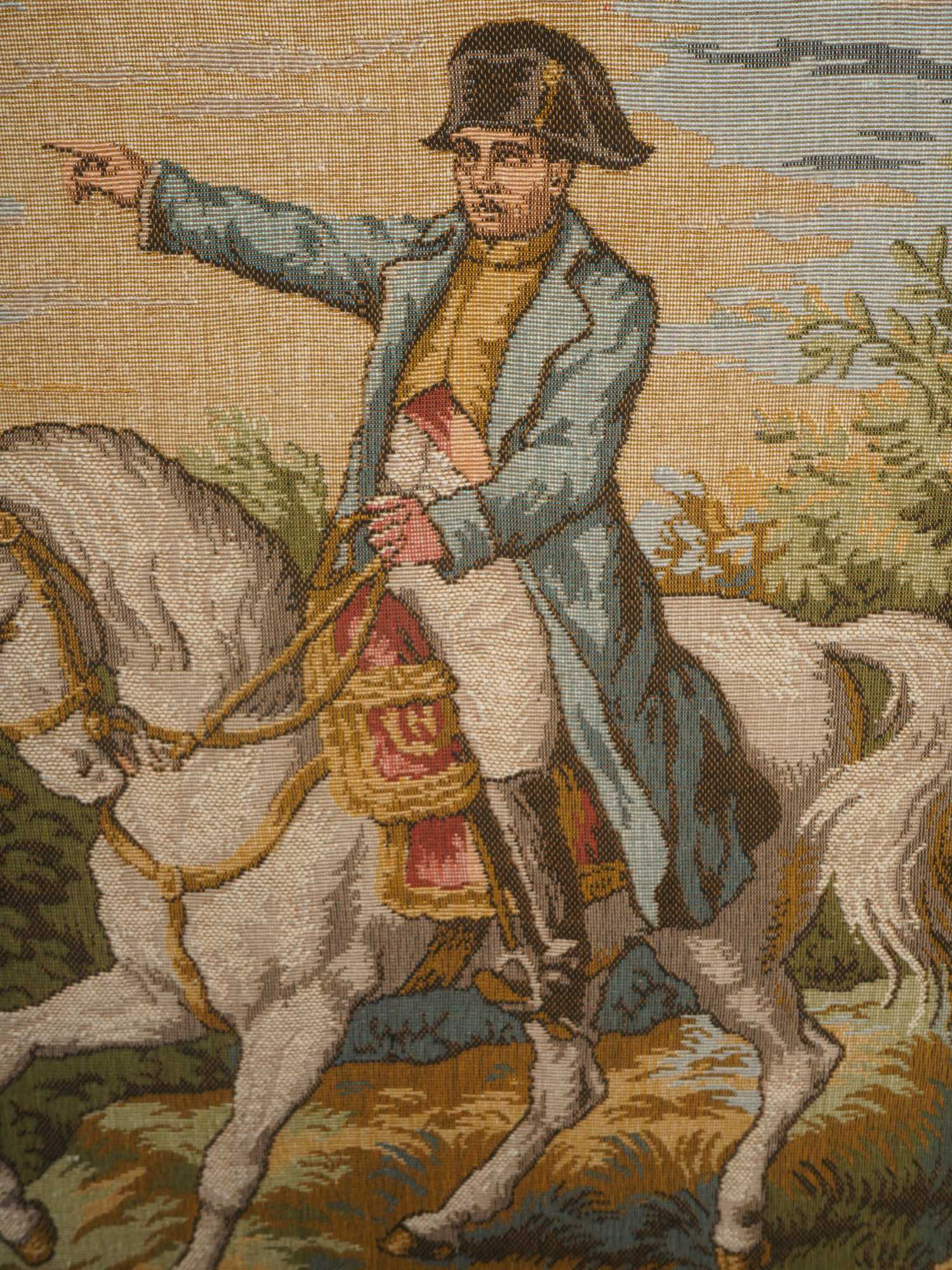 VINTAGE FRENCH EMBROIDERED TAPESTRY W NAPOLEON PIC-1