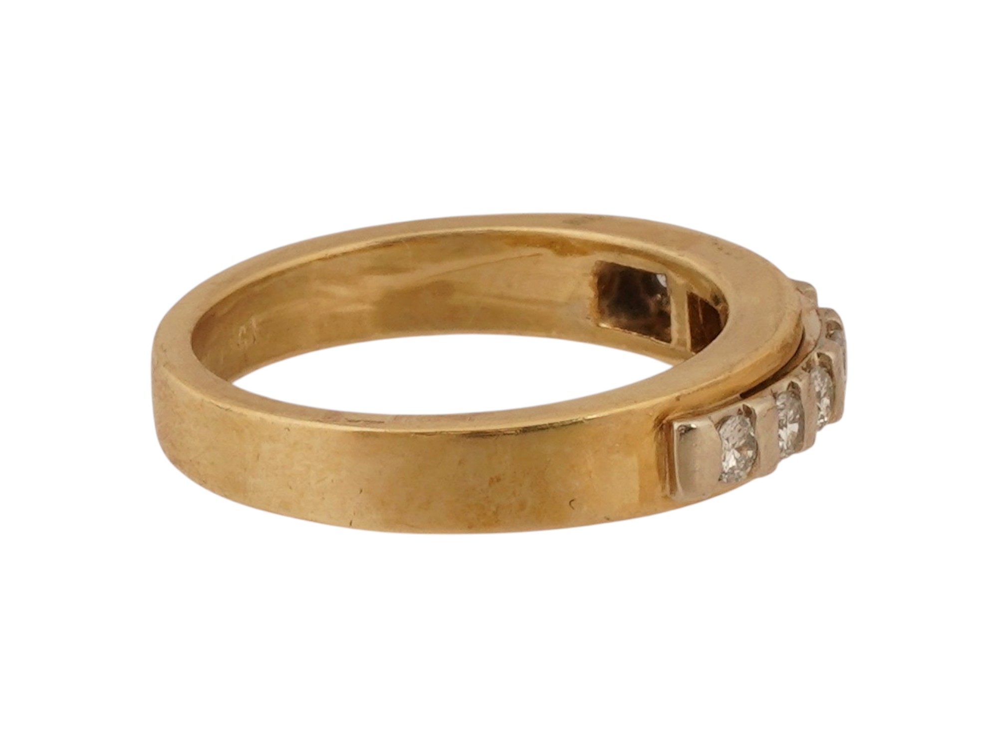 VINTAGE 14K GOLD DIAMOND ANNIVERSARY WEDDING BAND RING PIC-6