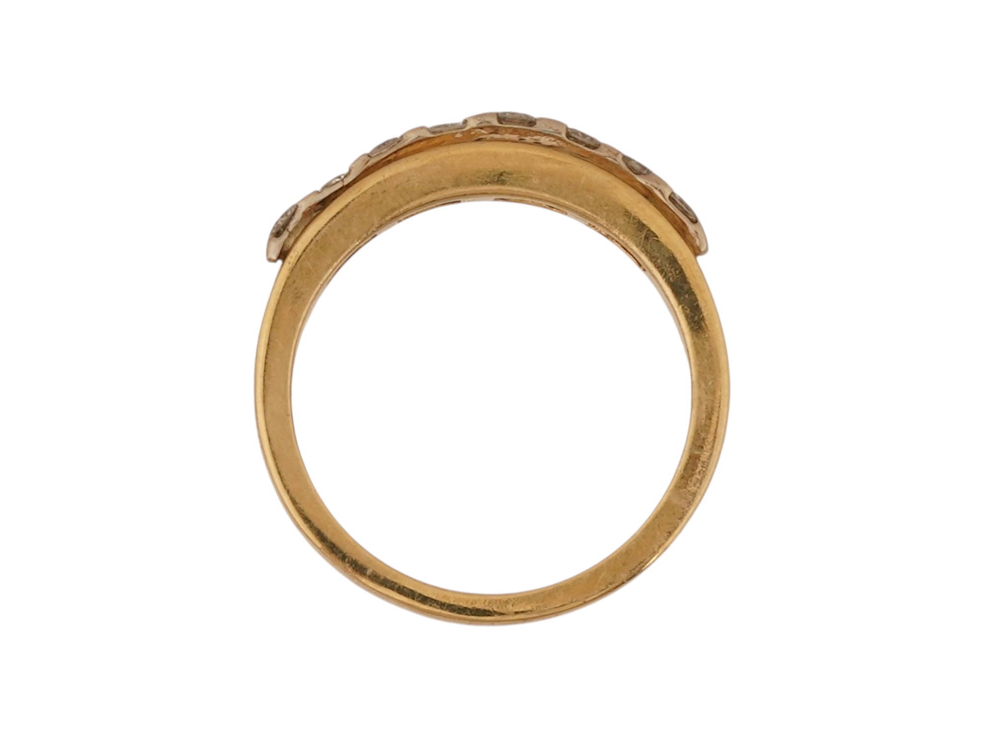 VINTAGE 14K GOLD DIAMOND ANNIVERSARY WEDDING BAND RING PIC-7