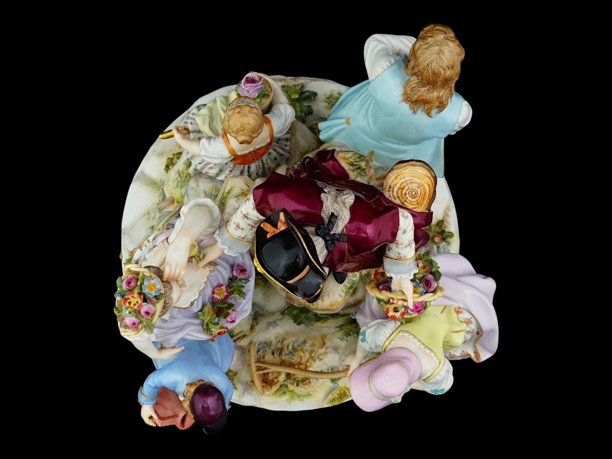 ANTIQUE MEISSEN PORCELAIN FIGURAL GROUP OF GARDENERS PIC-4