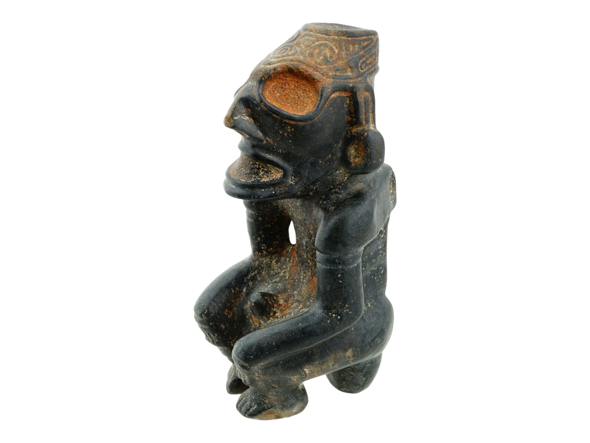 LARGE ANCIENT PRE COLUMBIAN TAINO CULTURE CARVED FIGURE PIC-