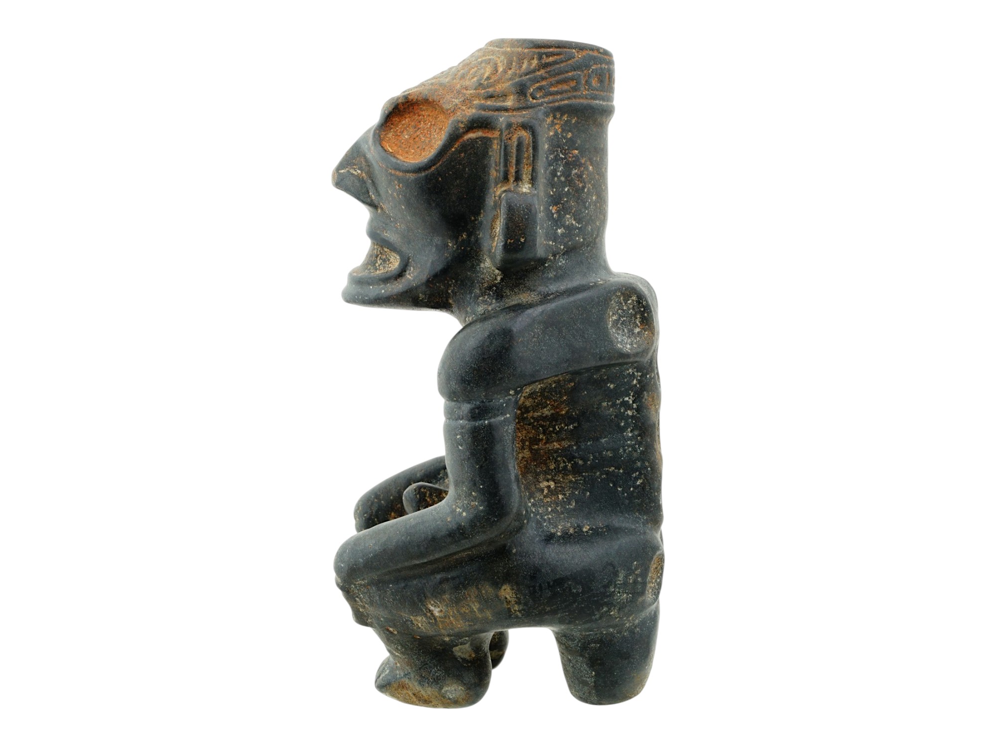 LARGE ANCIENT PRE COLUMBIAN TAINO CULTURE CARVED FIGURE PIC-2