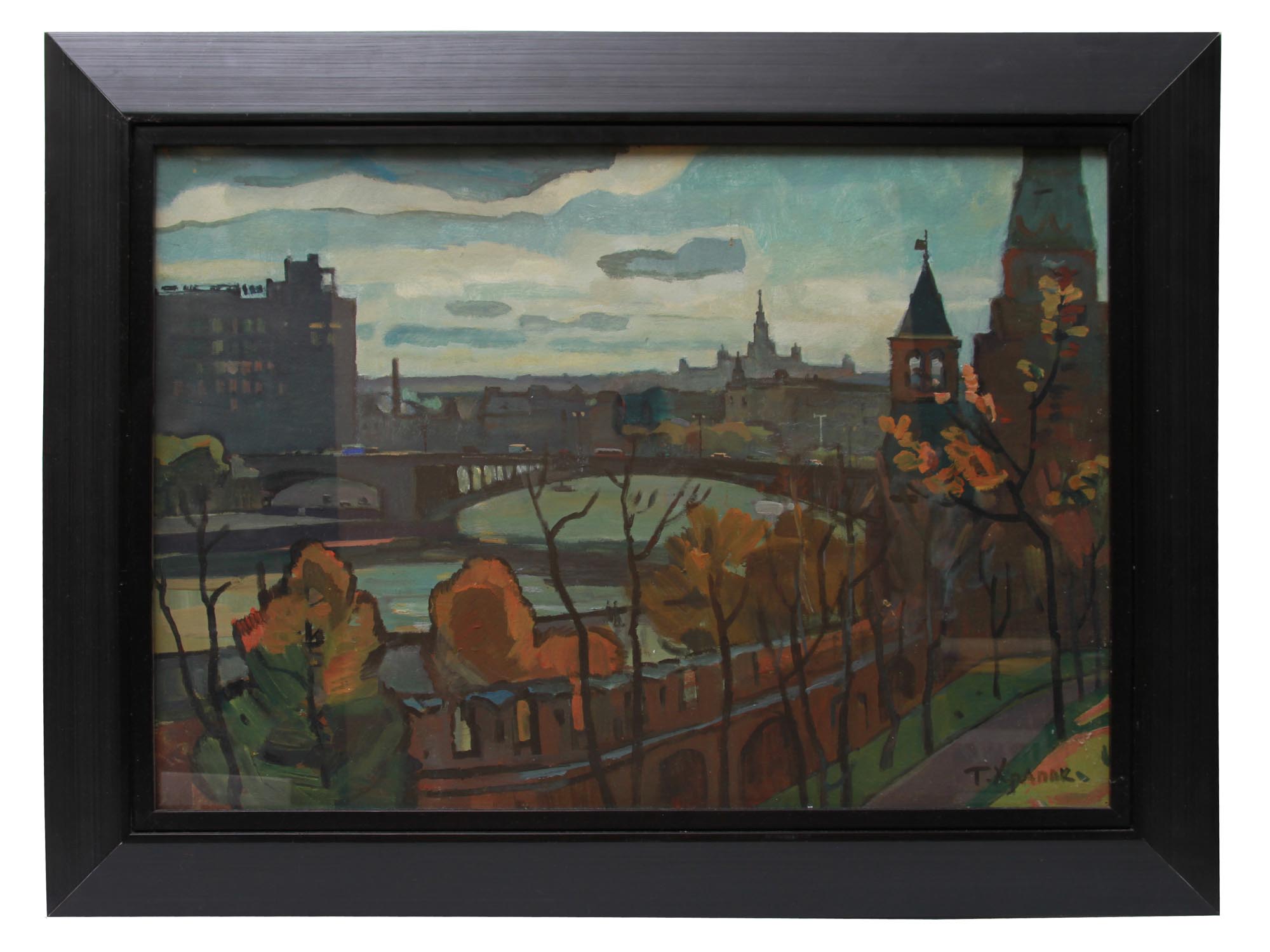 RUSSIAN PAINTING VIEW OF KREMLIN BY GEORGY HRAPAK PIC-0