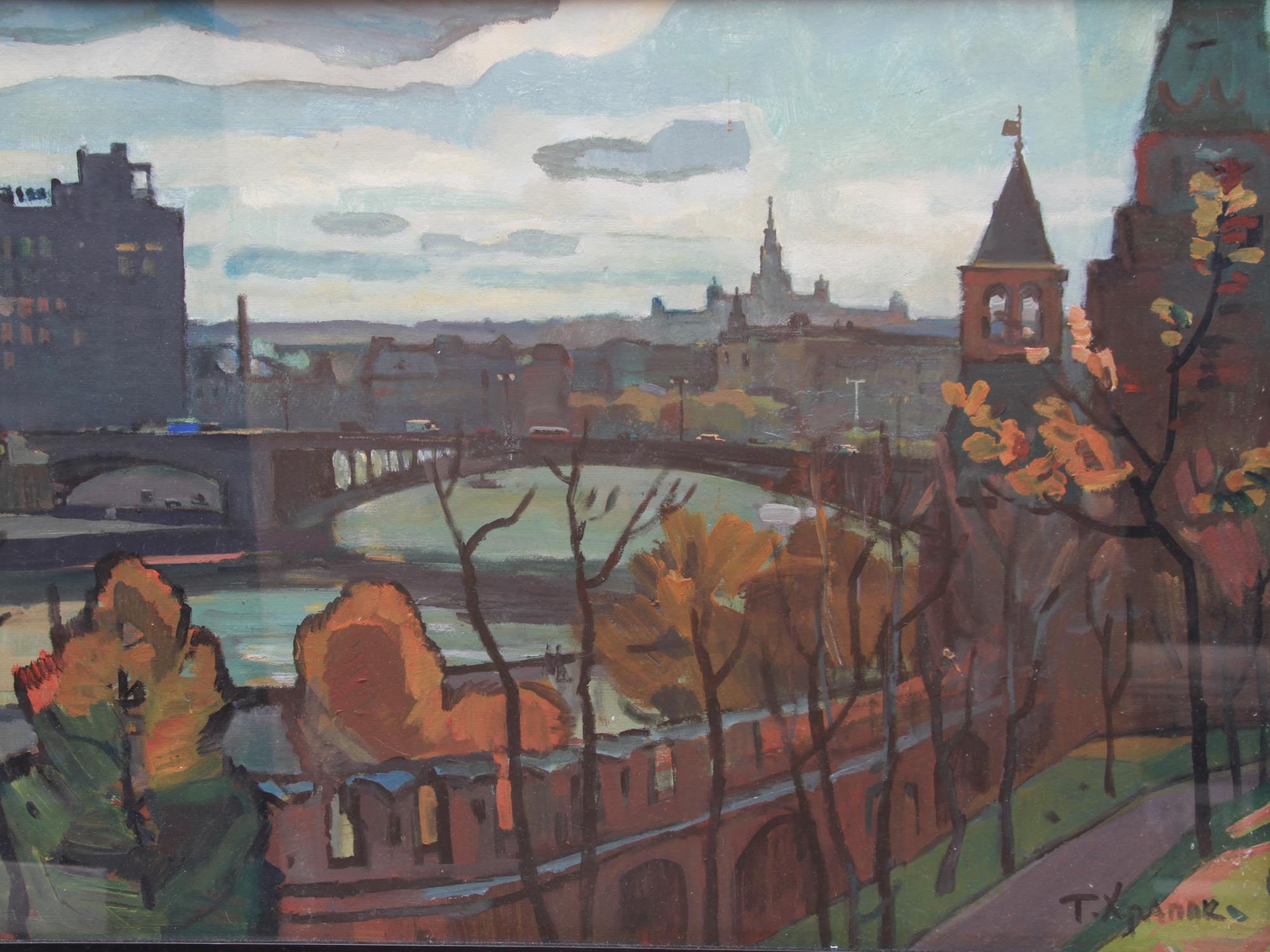 RUSSIAN PAINTING VIEW OF KREMLIN BY GEORGY HRAPAK PIC-2