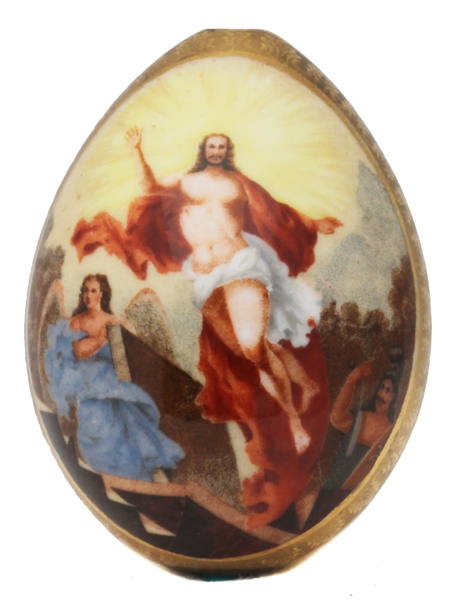 AN ANTIQUE RUSSIAN IMPERIAL PORCELAIN EASTER EGG PIC-0