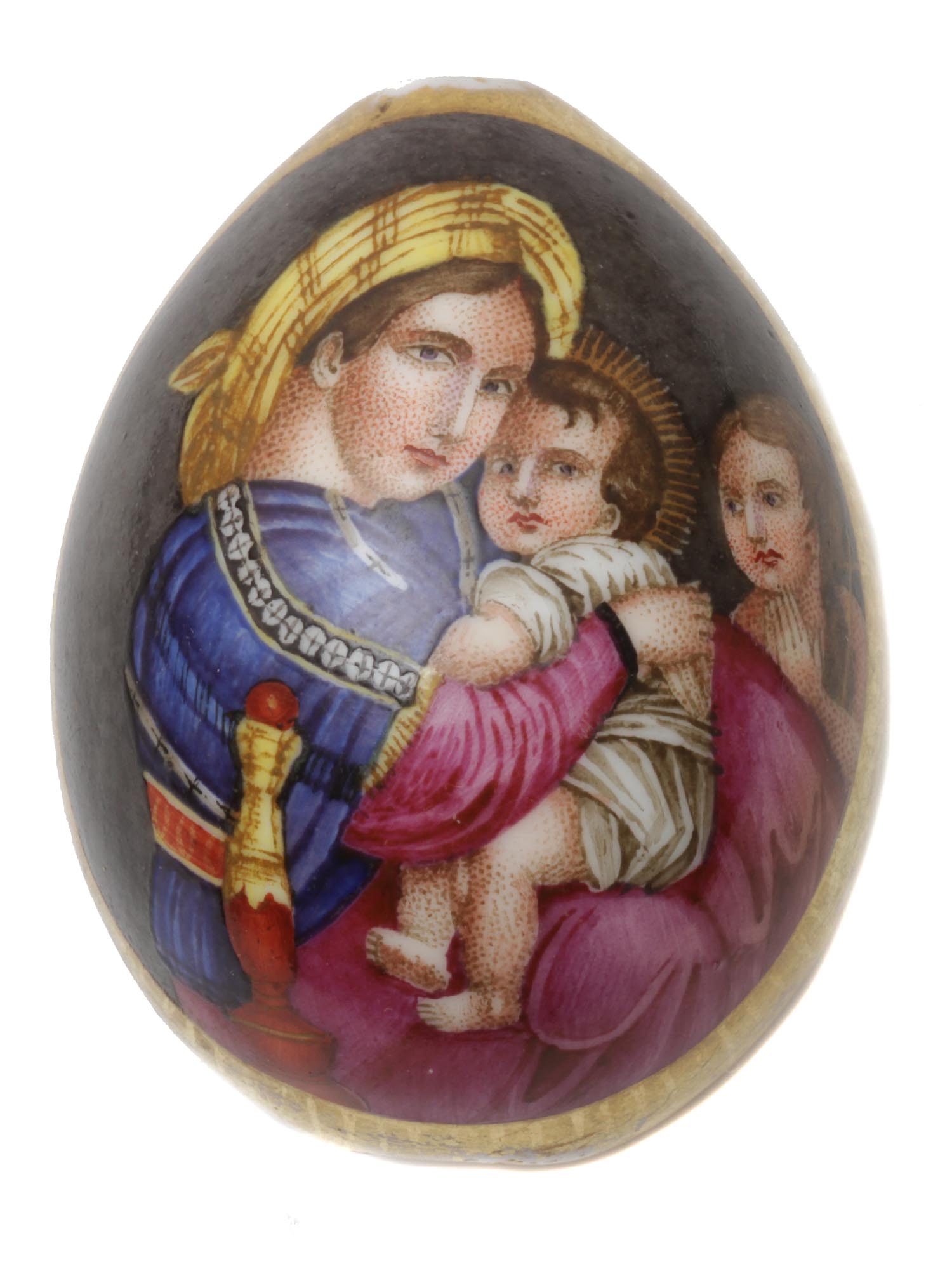 AN ANTIQUE RUSSIAN IMPERIAL PORCELAIN EASTER EGG PIC-0