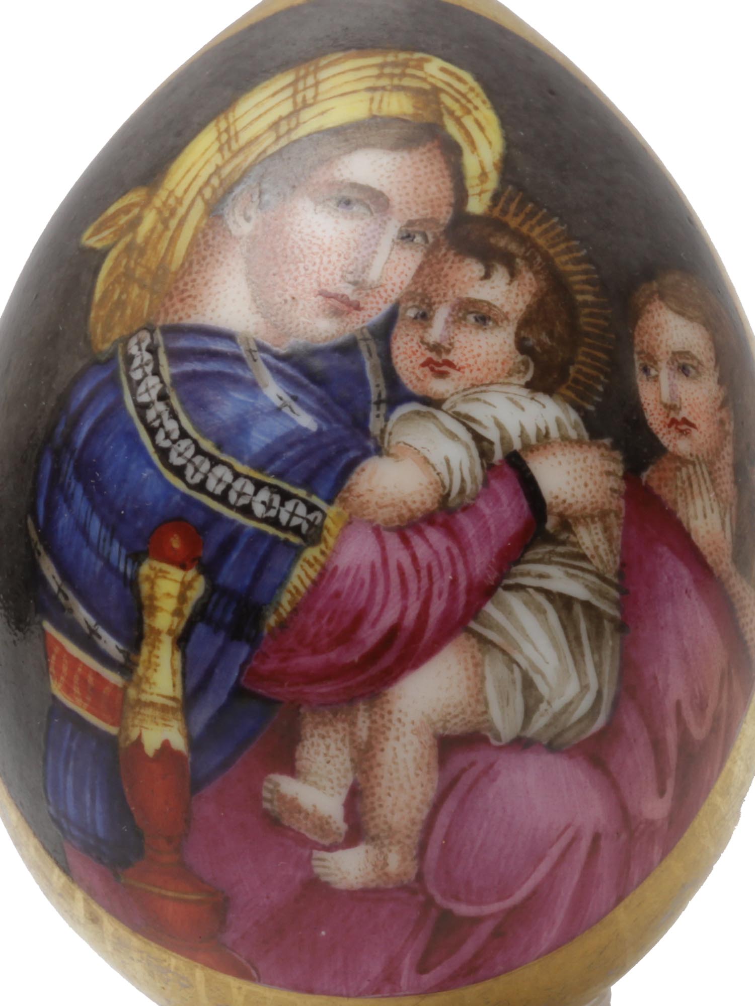 AN ANTIQUE RUSSIAN IMPERIAL PORCELAIN EASTER EGG PIC-1