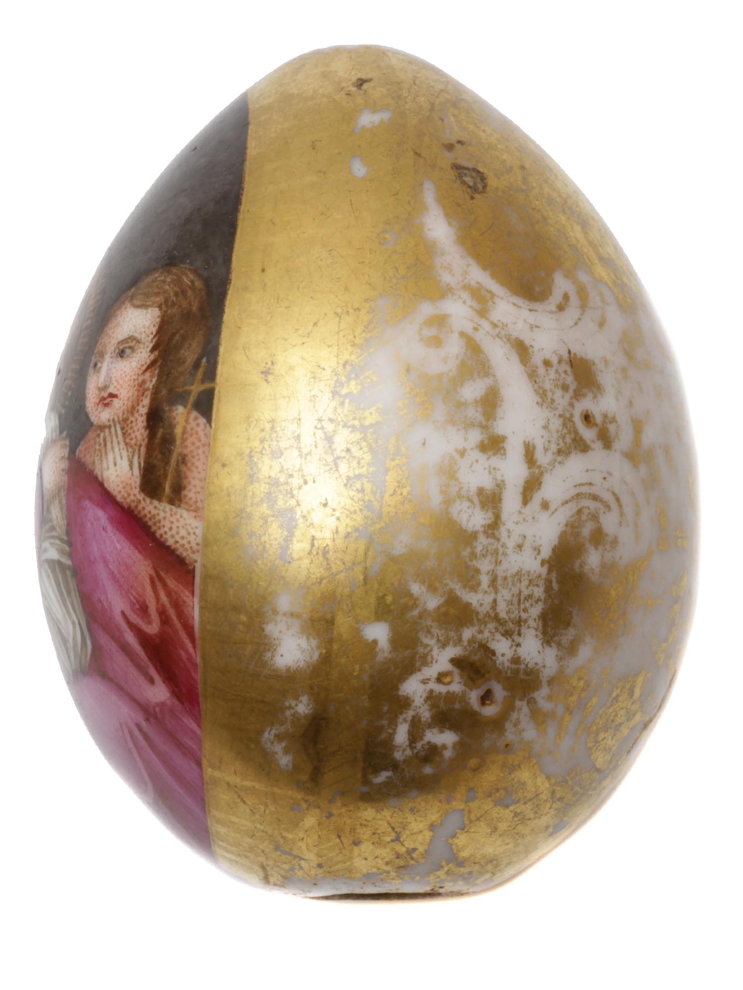 AN ANTIQUE RUSSIAN IMPERIAL PORCELAIN EASTER EGG PIC-2