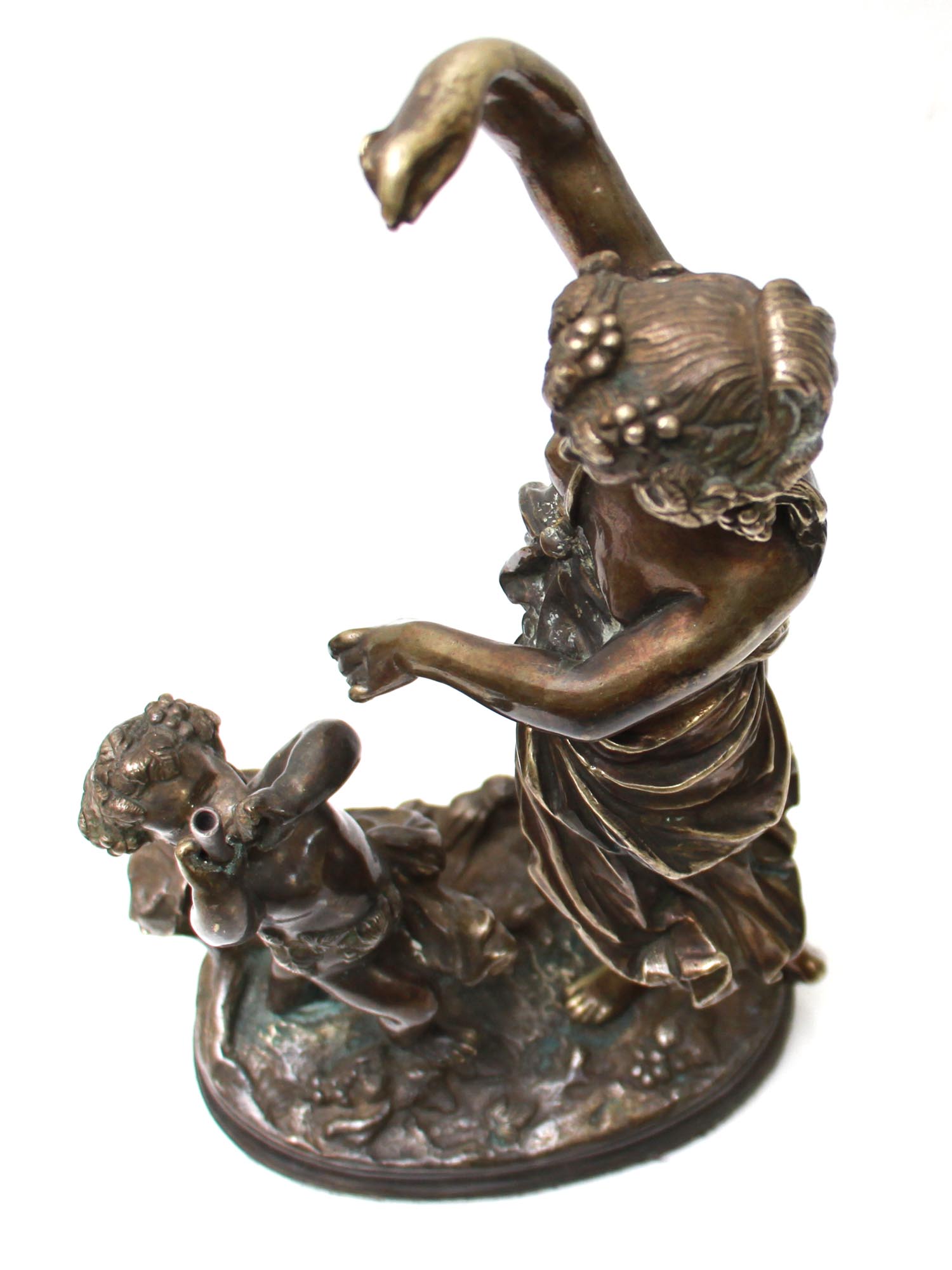 ANTIQUE EUROPEAN BRONZE STATUETTE BACCHANTE C 1900 PIC-4