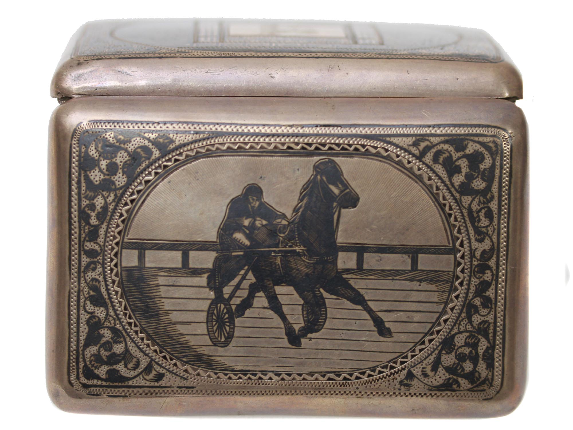 A RUSSIAN CIGARETTE CASE 84 SILVER NIELLO 1901 PIC-3