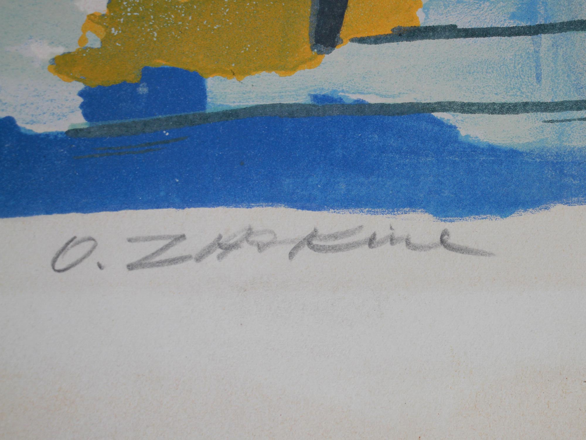 AN ORIGINAL OSSIP ZADKINE SIGNED COLOR LITHOGRAPH PIC-6