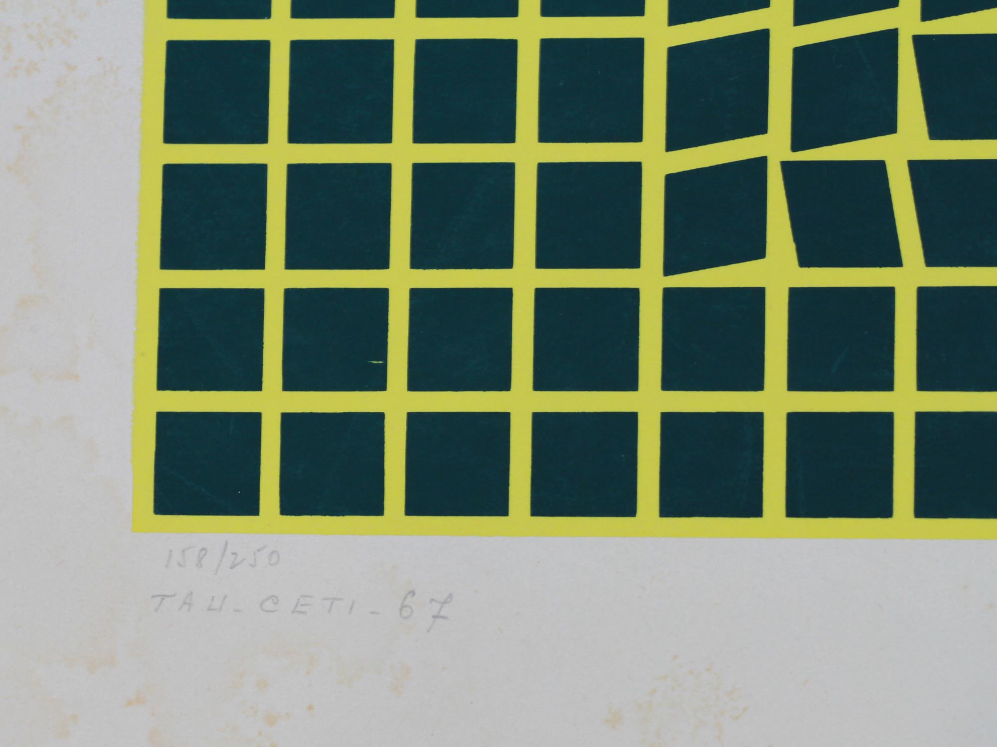 A VINTAGE SIGNED VICTOR VASARELY ART LITHOGRAPH PIC-2