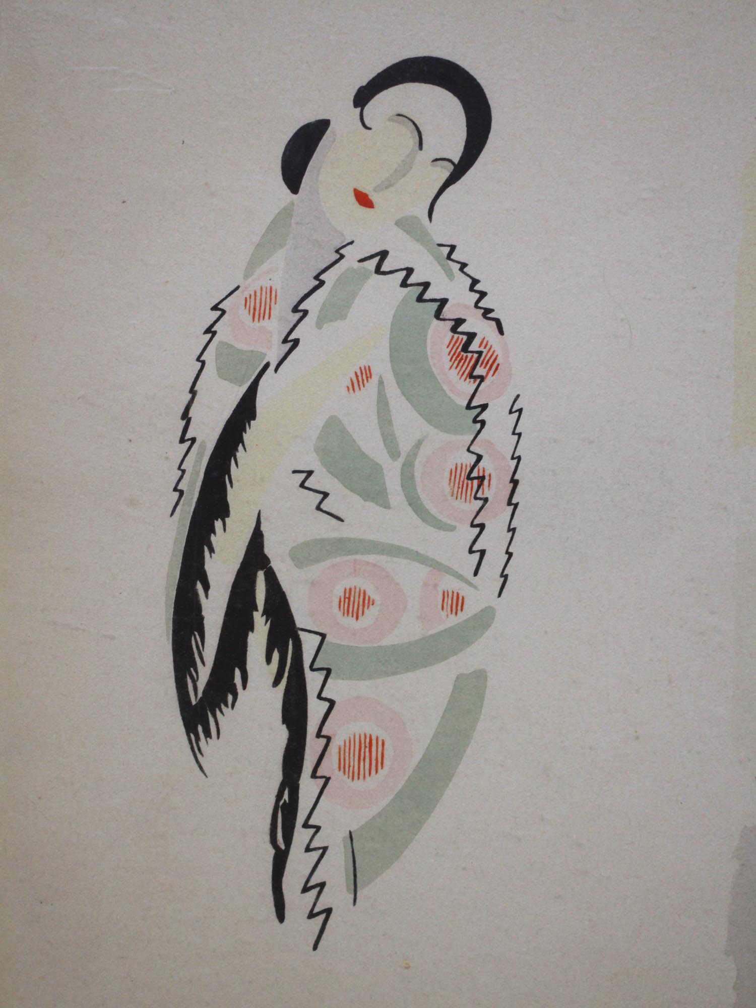 FRENCH FASHION PRINT POCHOIR BY SONIA DELAUNAY PIC-2