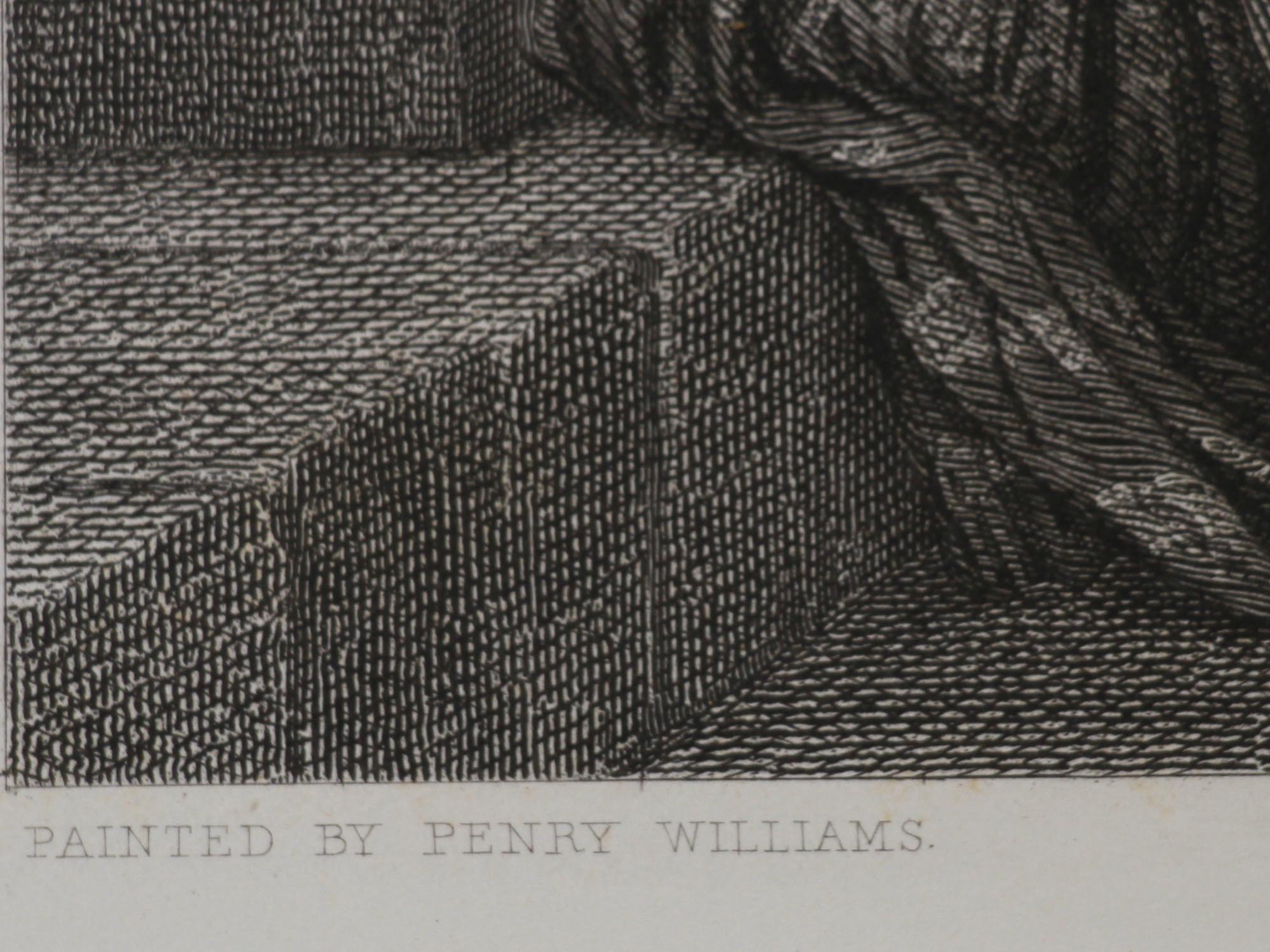 AN ANTIQUE ENGRAVING BY PENRY WILLIAMS, 19TH C. PIC-7