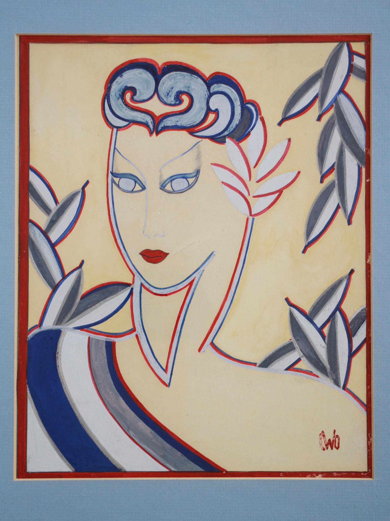 ART DECO GOUACHE PAINTING SIGNED BY THE ARTIST PIC-1