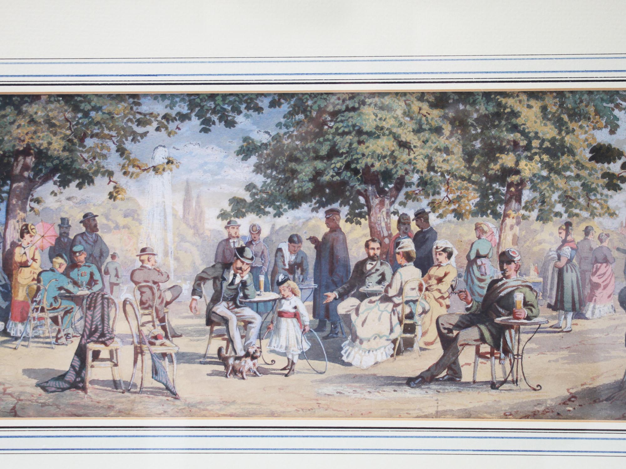 19TH CENTURY FRENCH SCHOOL WATERCOLOR PAINTING PIC-1