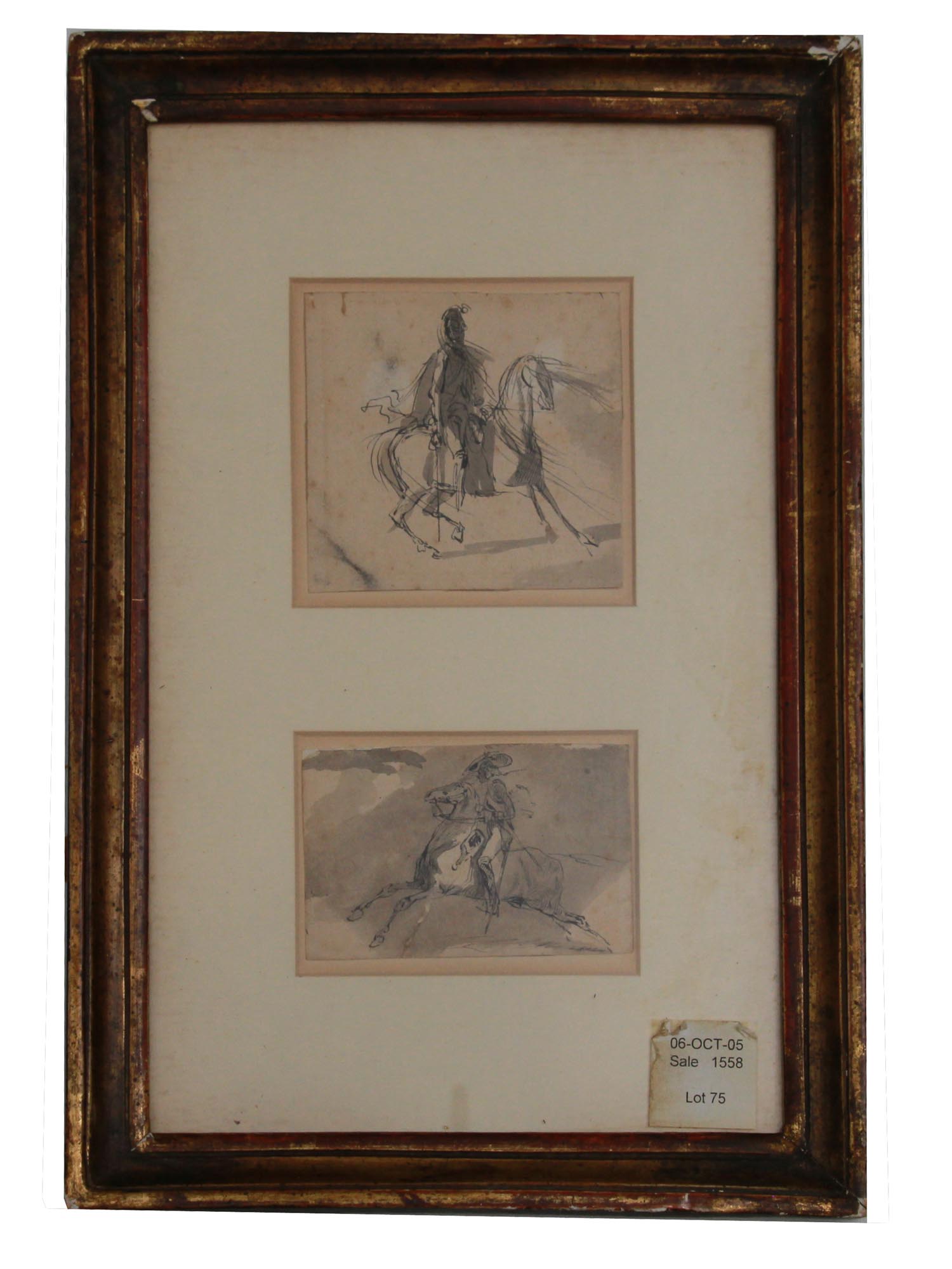 ANTIQUE FRENCH PAINTING AFTER THEODORE GERICAULT PIC-0