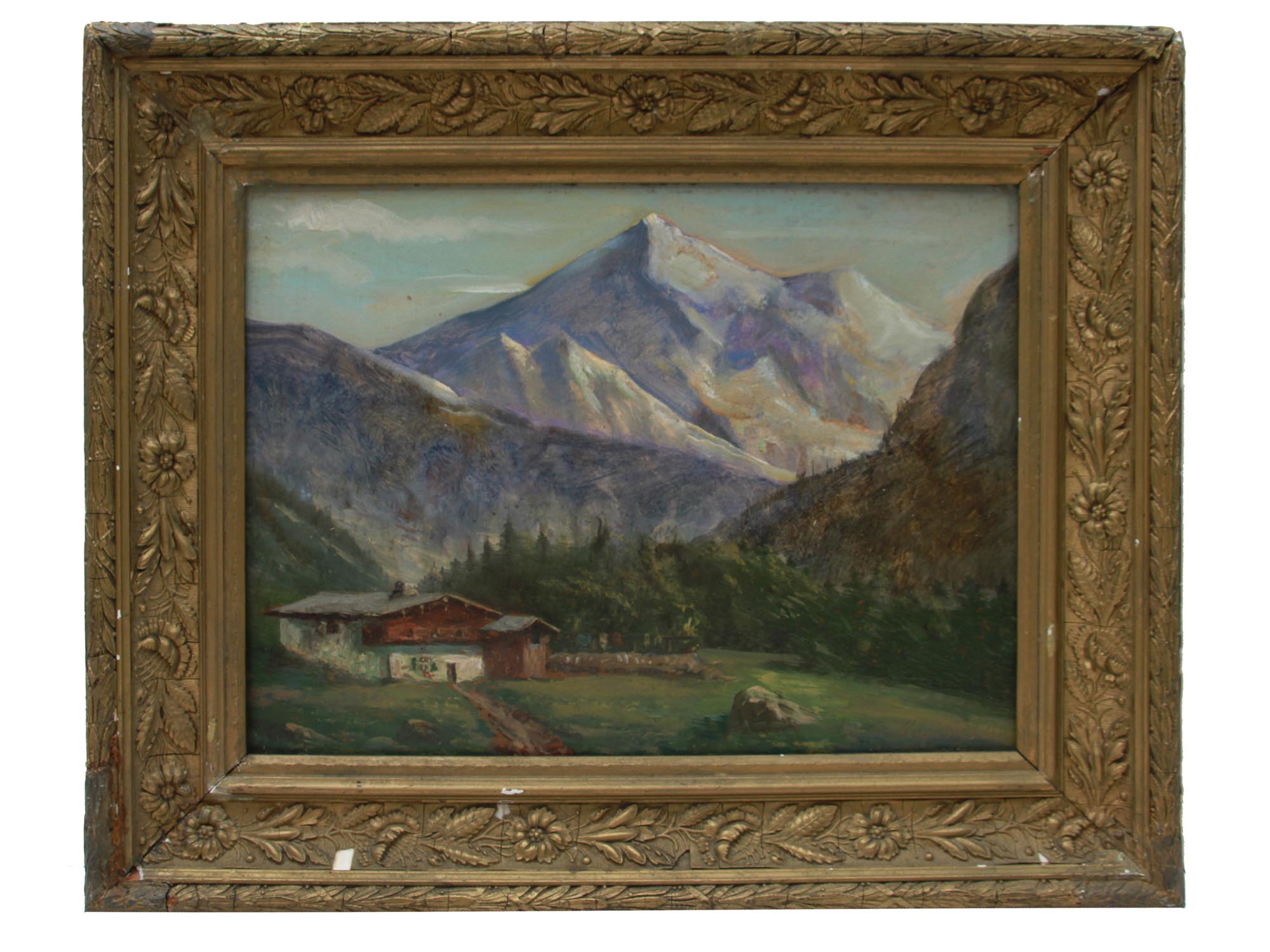 AN OIL PAINTING MOUNTAIN VIEW BY VLADIMIR MIRONOV