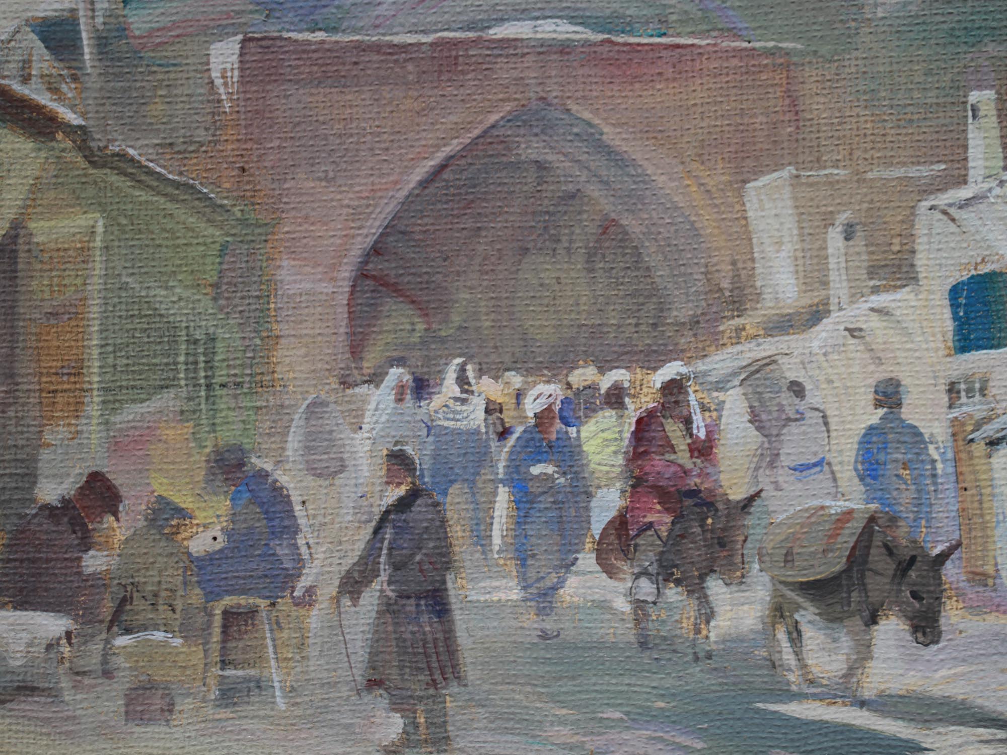 A RUSSIAN OIL PAINTING BUKHARA BY BORIS BRINSKIH PIC-2