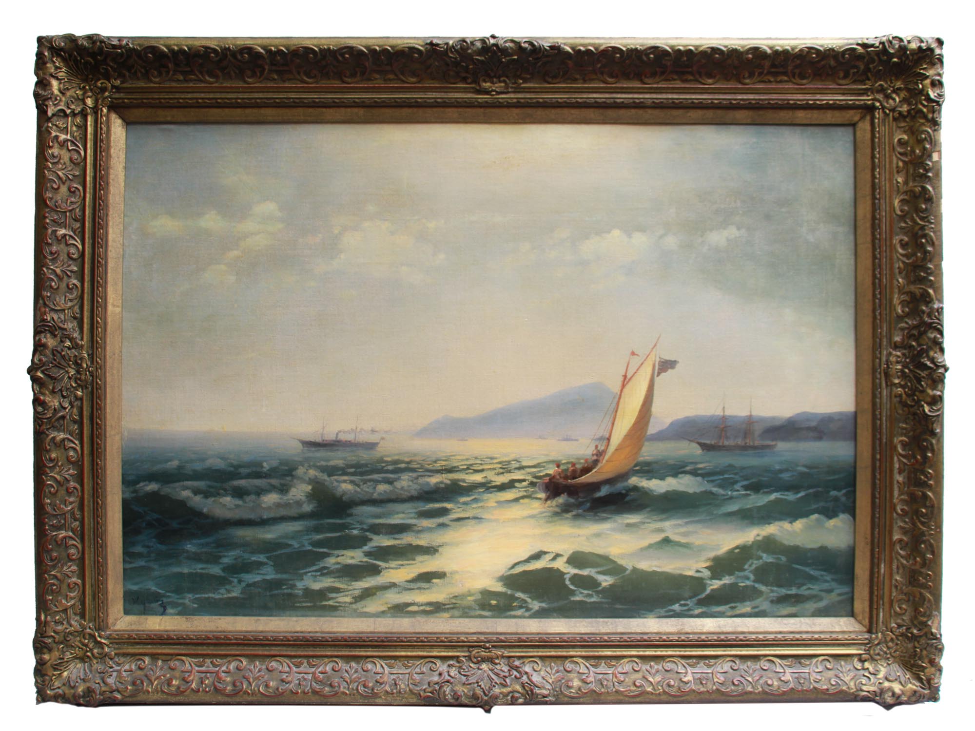 RUSSIAN SEASCAPE OIL PAINTING ATTR IVAN ZHUKOV PIC-0