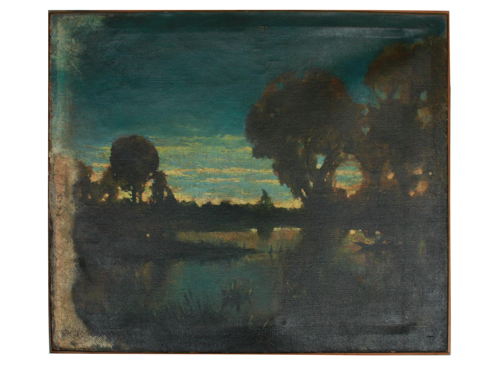 AN ANTIQUE OIL PAINTING ATTR TO GEORGE INNESS PIC-0