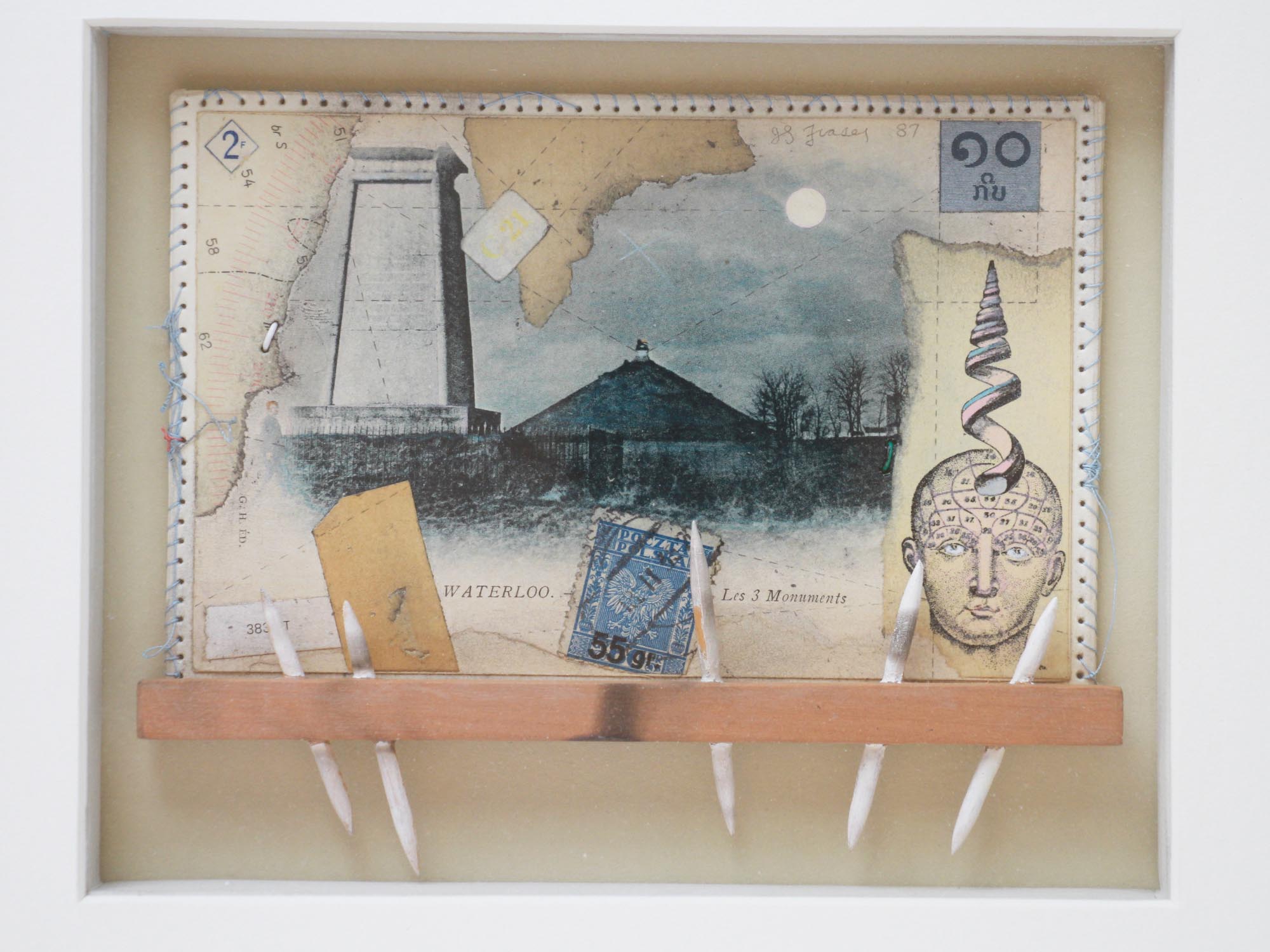 AMERICAN MIXED MEDIA COLLAGE SIGNED BY J S FRASER PIC-1