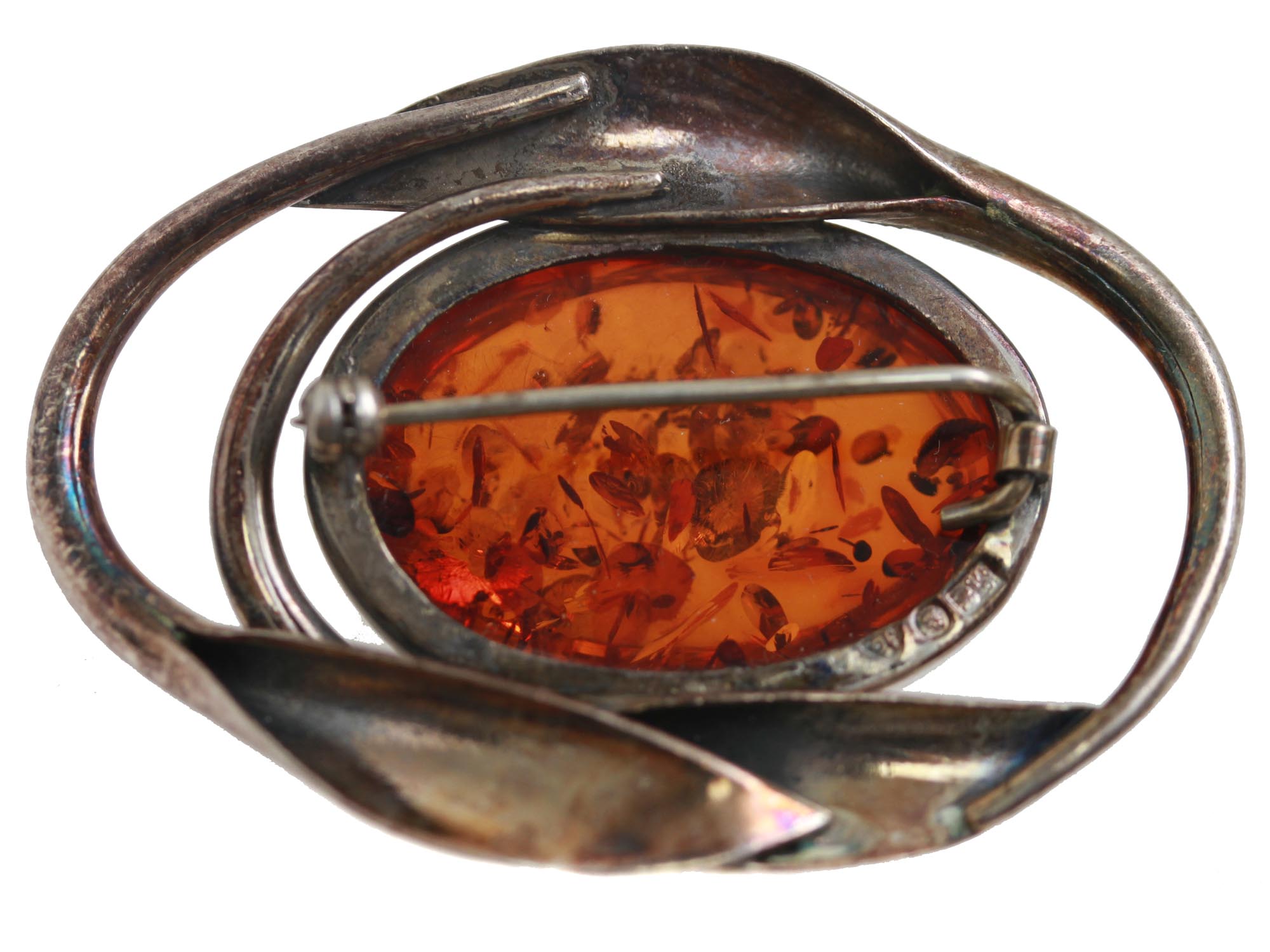 AN AMBER JEWELRY RING BROOCH AND PENDANT PIC-6