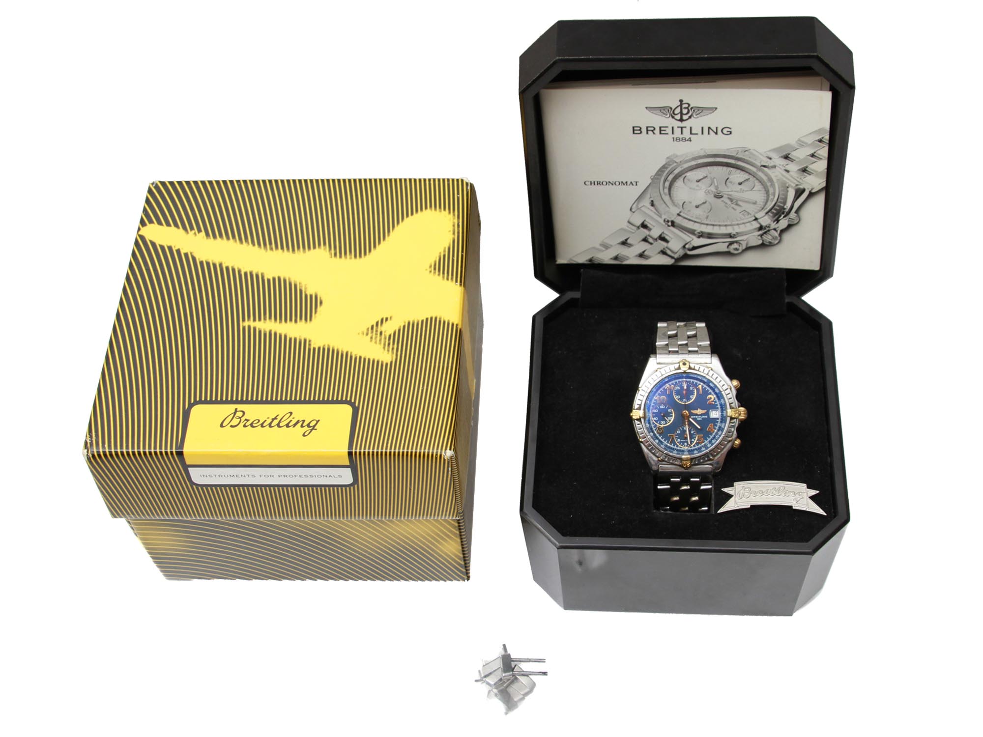 VINTAGE SWISS BREITLING CHRONOMAT WATCH WITH CASE PIC-0