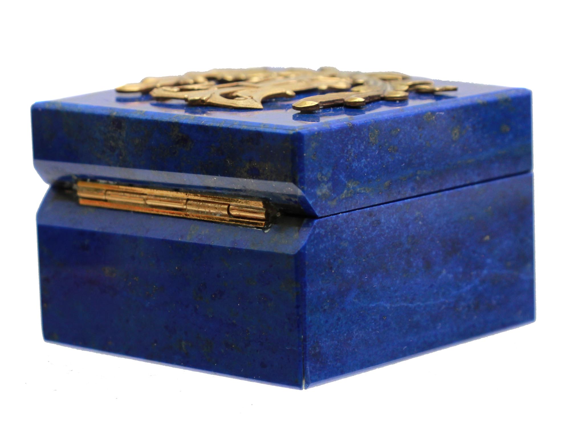 A RUSSIAN SILVER AND LAPIS LAZULI JEWELRY BOX PIC-2