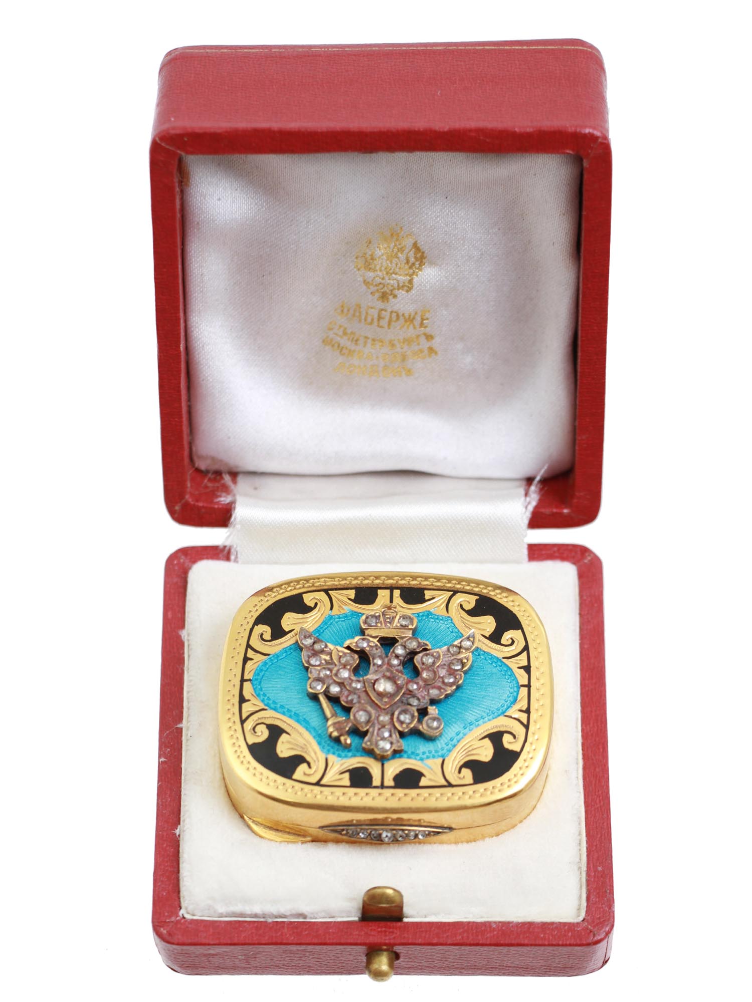 A RUSSIAN GILT SILVER AND DIAMONDS PILL BOX PIC-0
