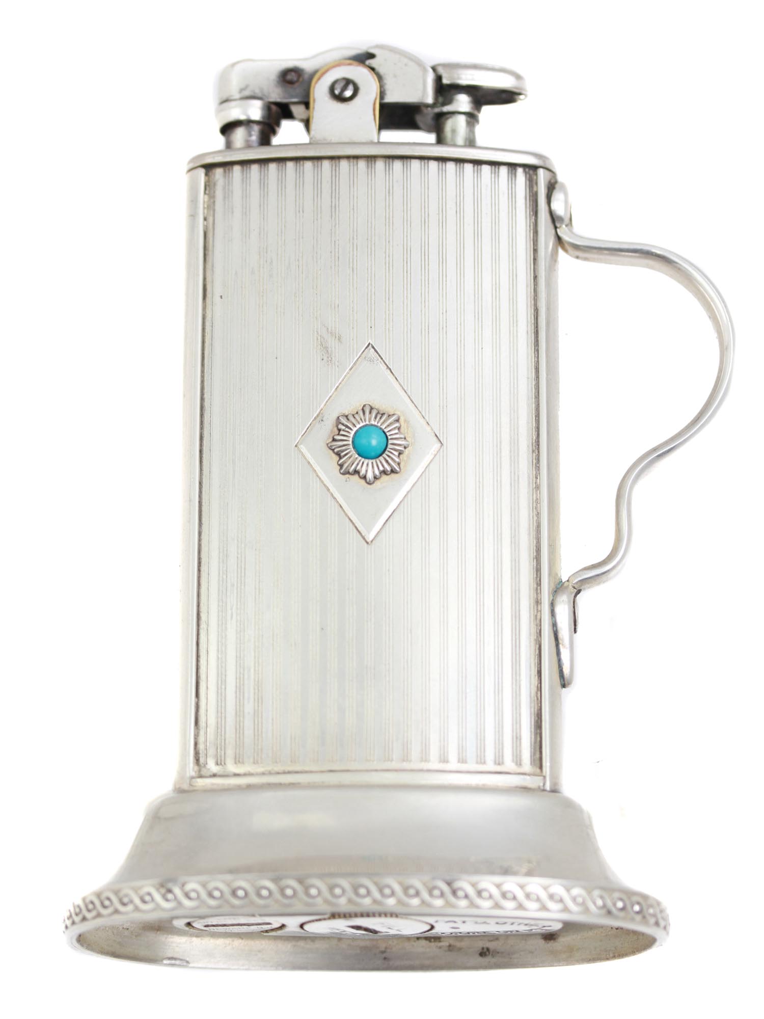 A VINTAGE SILVER TABLE LIGHTER BY ART METAL WORKS PIC-1