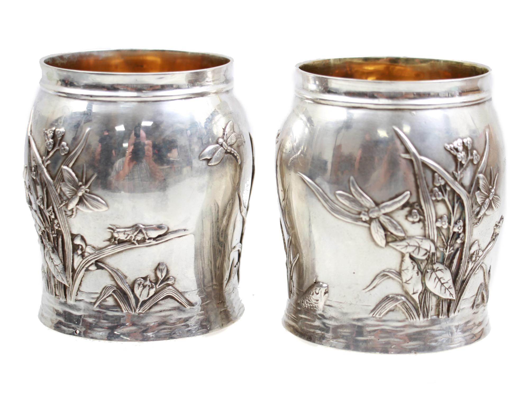 A RUSSIAN SILVER PAIR OF BAKER CUPS PIC-0