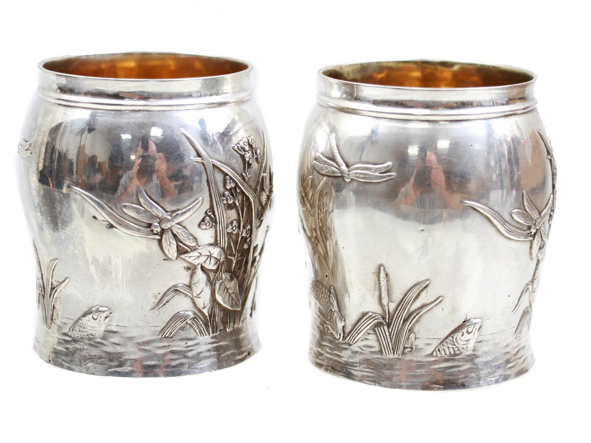 A RUSSIAN SILVER PAIR OF BAKER CUPS PIC-2