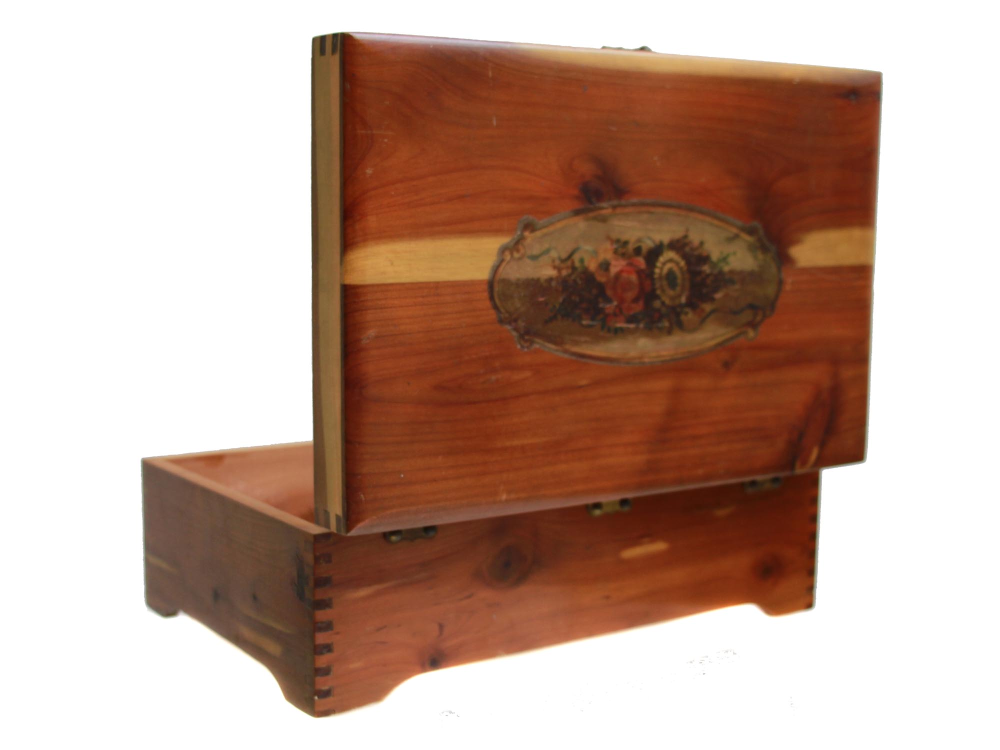 A VINTAGE MCGRAW WOOD CEDAR JEWELRY BOX PIC-2