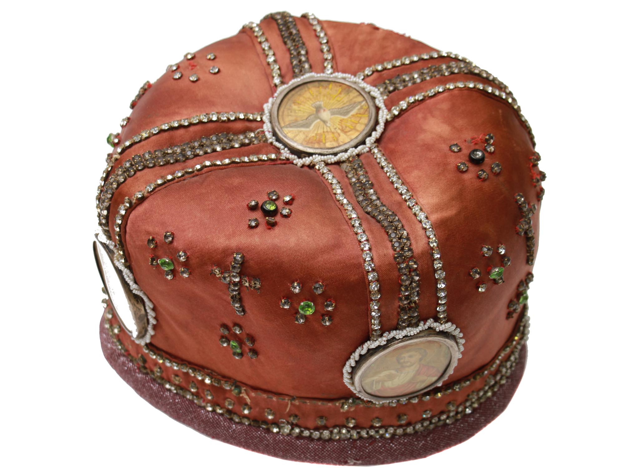 AN ANTIQUE RUSSIAN MITRE WITH ICONS PIC-0
