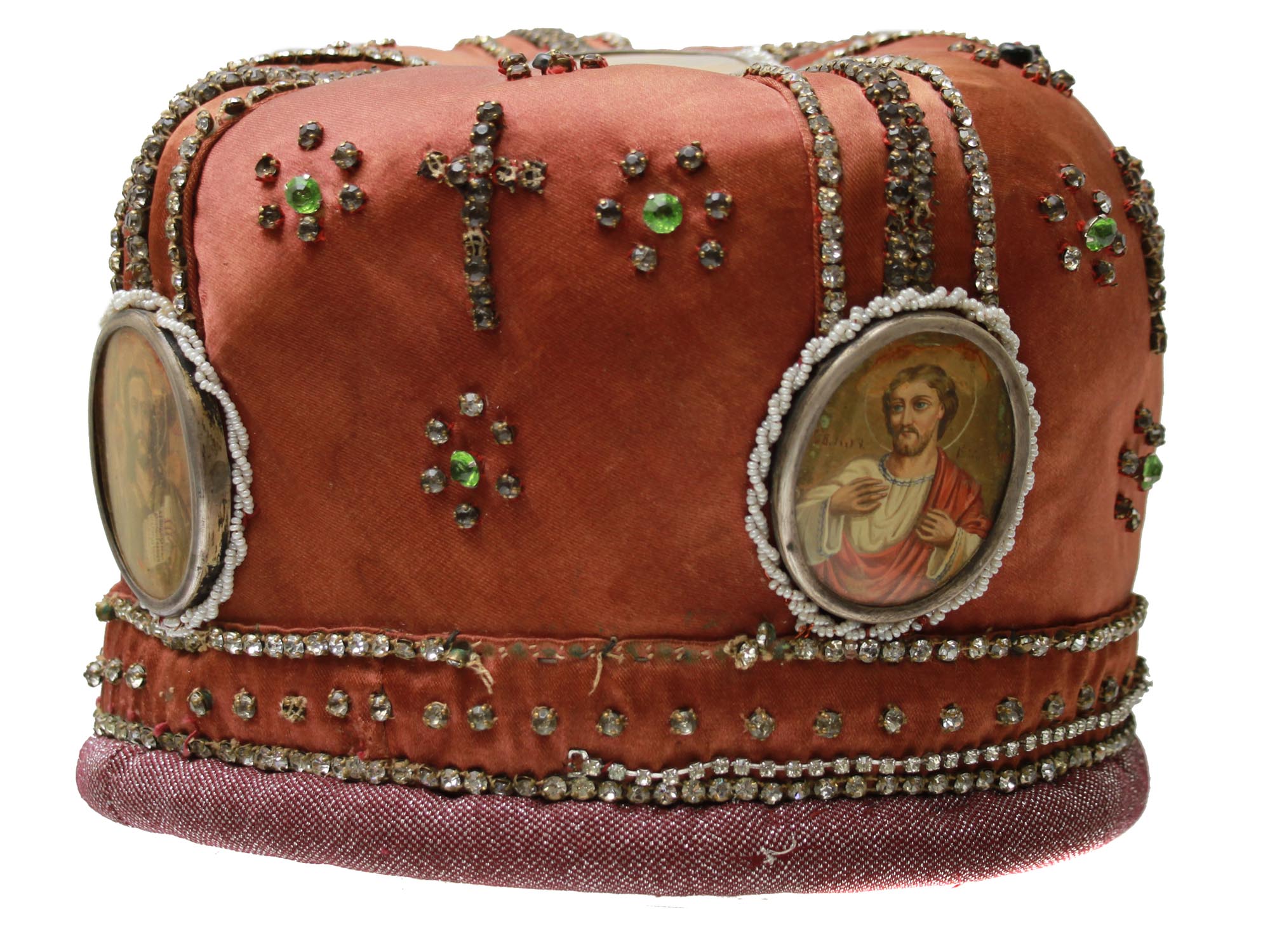 AN ANTIQUE RUSSIAN MITRE WITH ICONS PIC-2