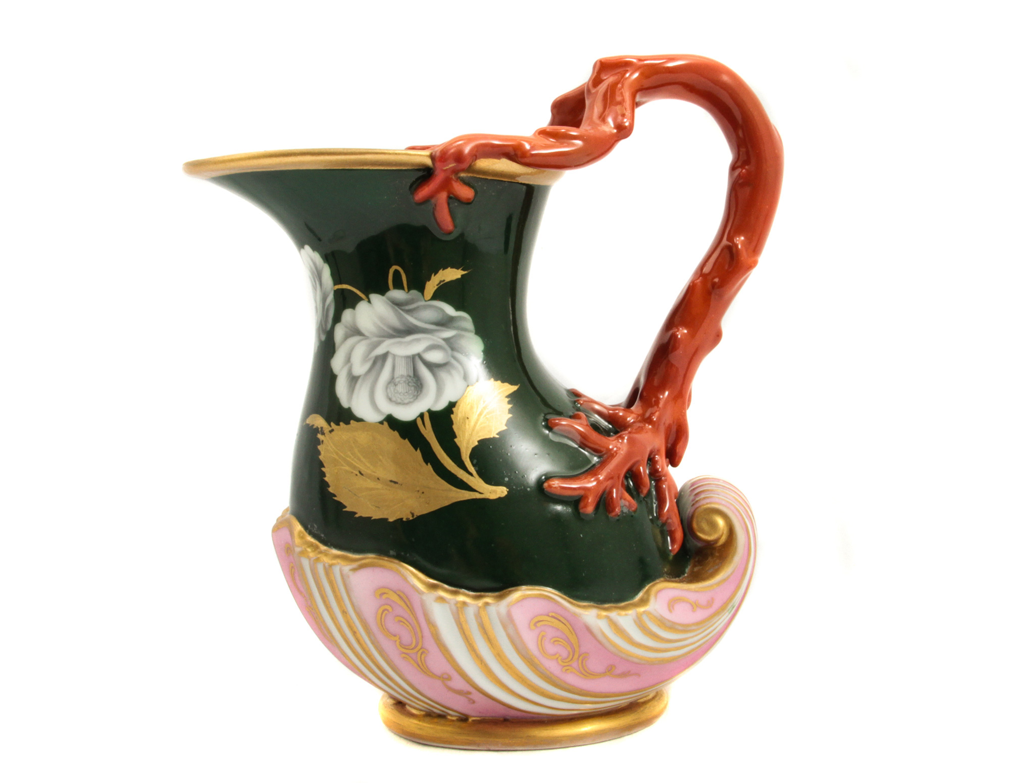 AN ANTIQUE RUSSIAN PORCELAIN PITCHER BY POPOV PIC-0