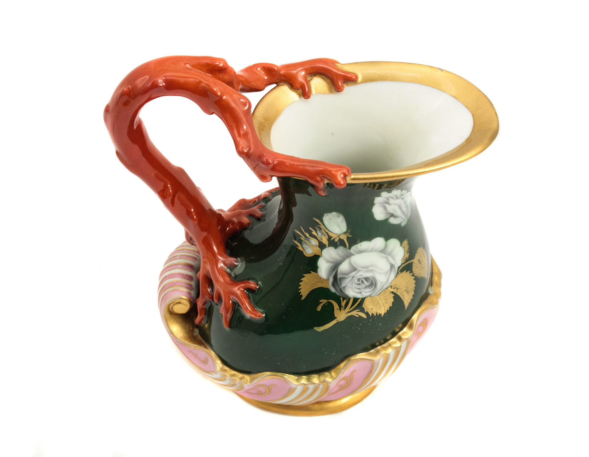 AN ANTIQUE RUSSIAN PORCELAIN PITCHER BY POPOV PIC-1