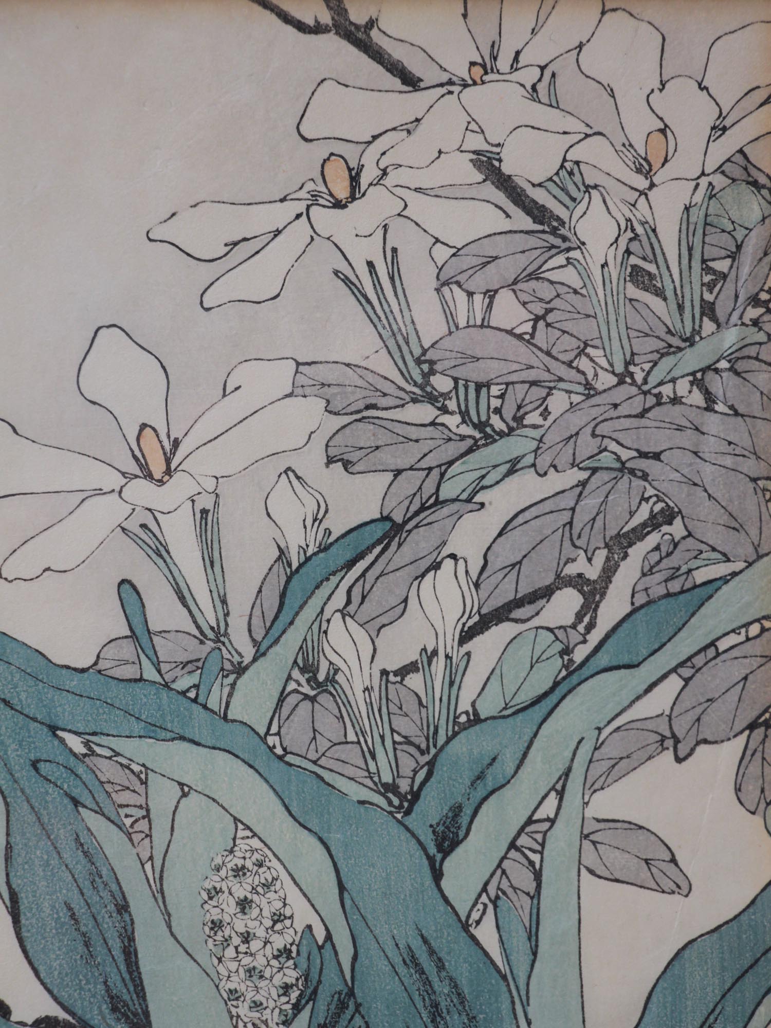 JAPANESE WOODBLOCK PRINT FLOWERS BY IMAO KEINEN PIC-1