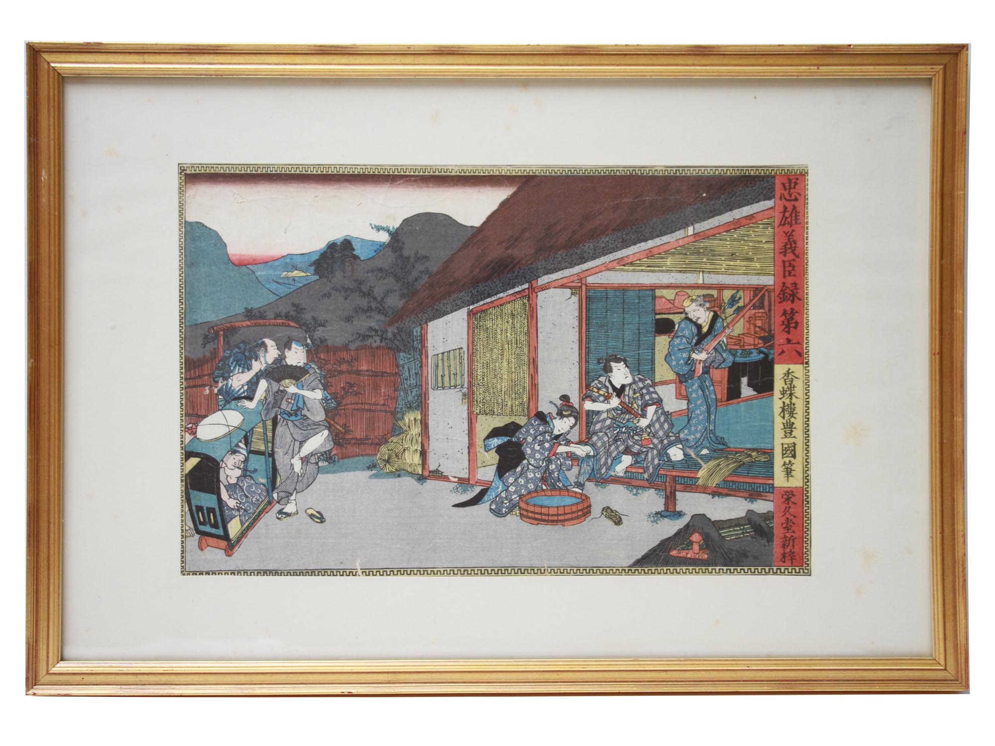 AN ANTIQUE JAPANESE WOODBLOCK BY TOYOKUNI III PIC-0