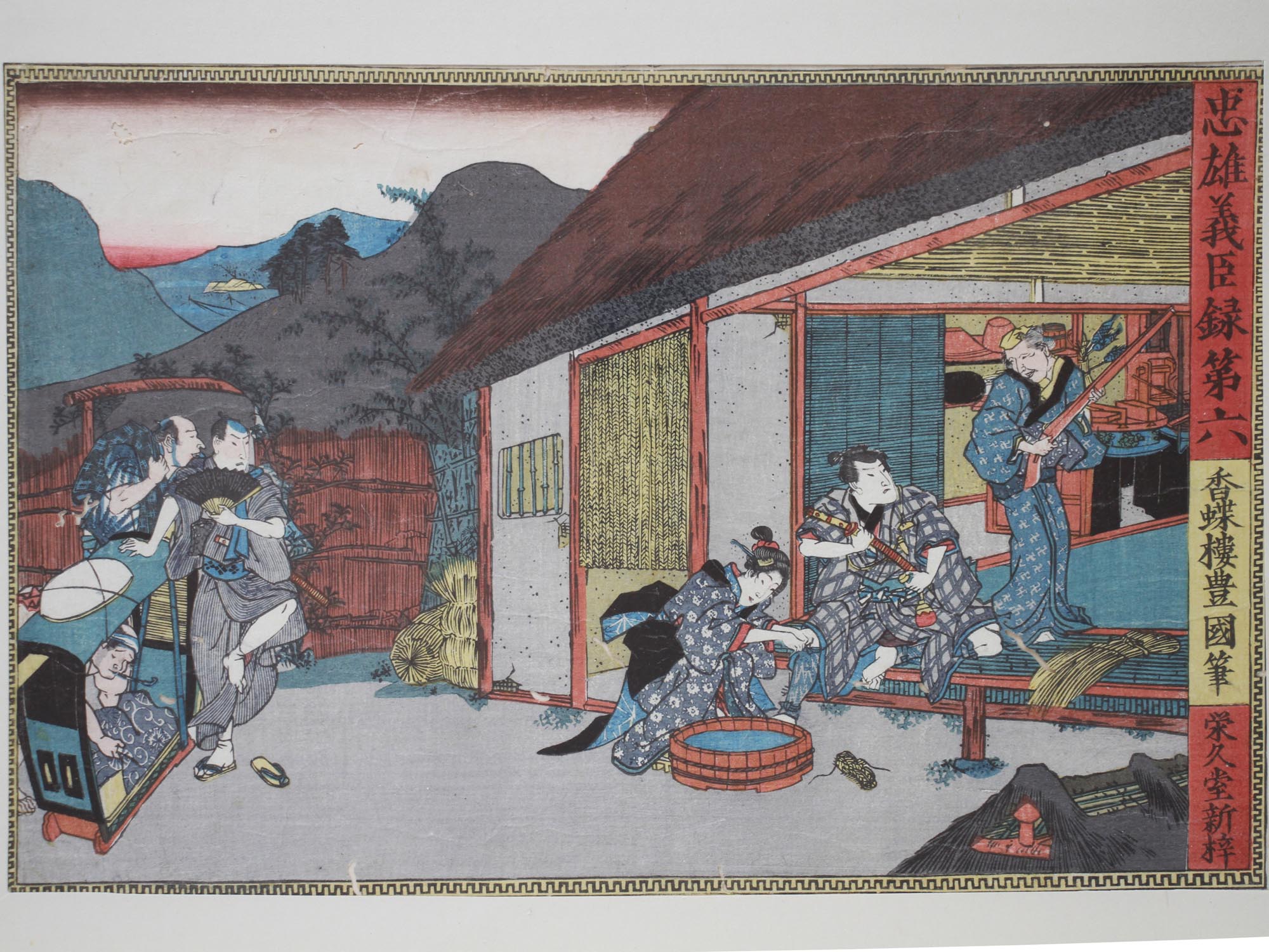 AN ANTIQUE JAPANESE WOODBLOCK BY TOYOKUNI III PIC-1