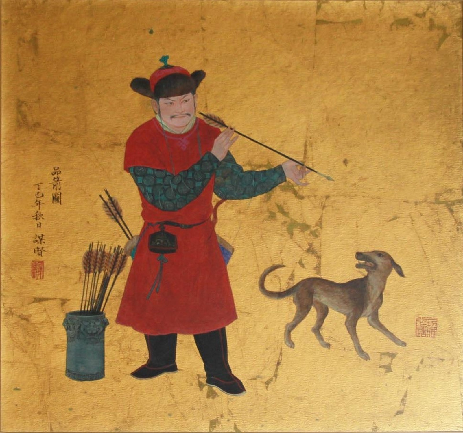 CHINESE MIXED MEDIA PAINTING SIGNED BY MOUXIAN PIC-1