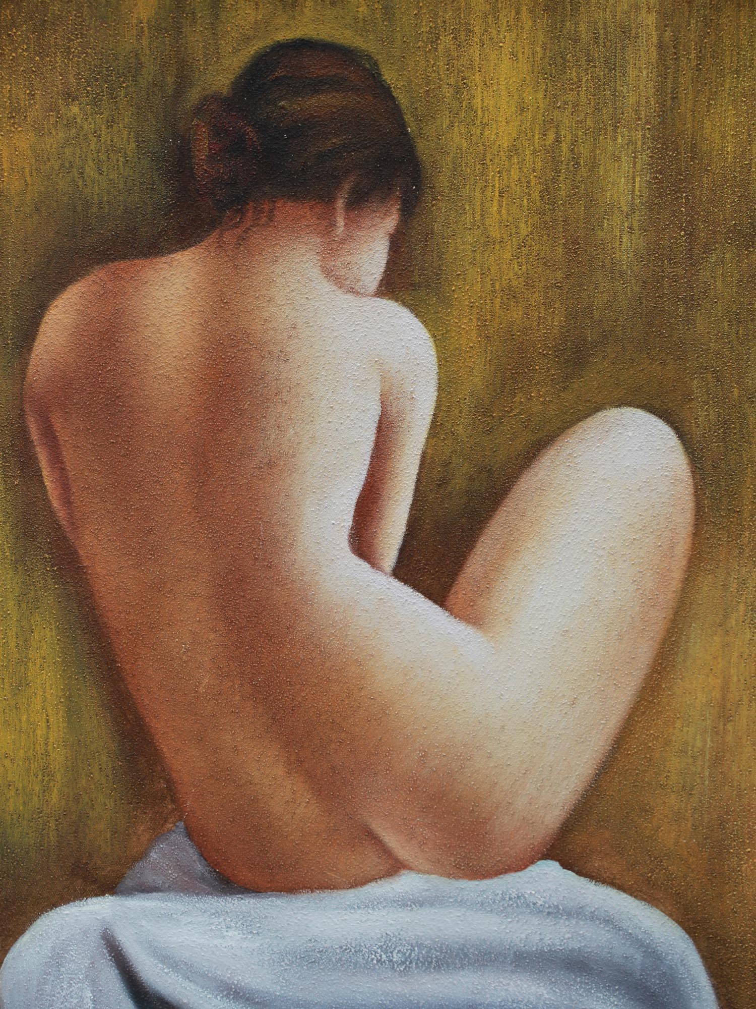 ATTR TO MARIE HANOLD OIL PAINTING OF NUDE WOMAN PIC-1