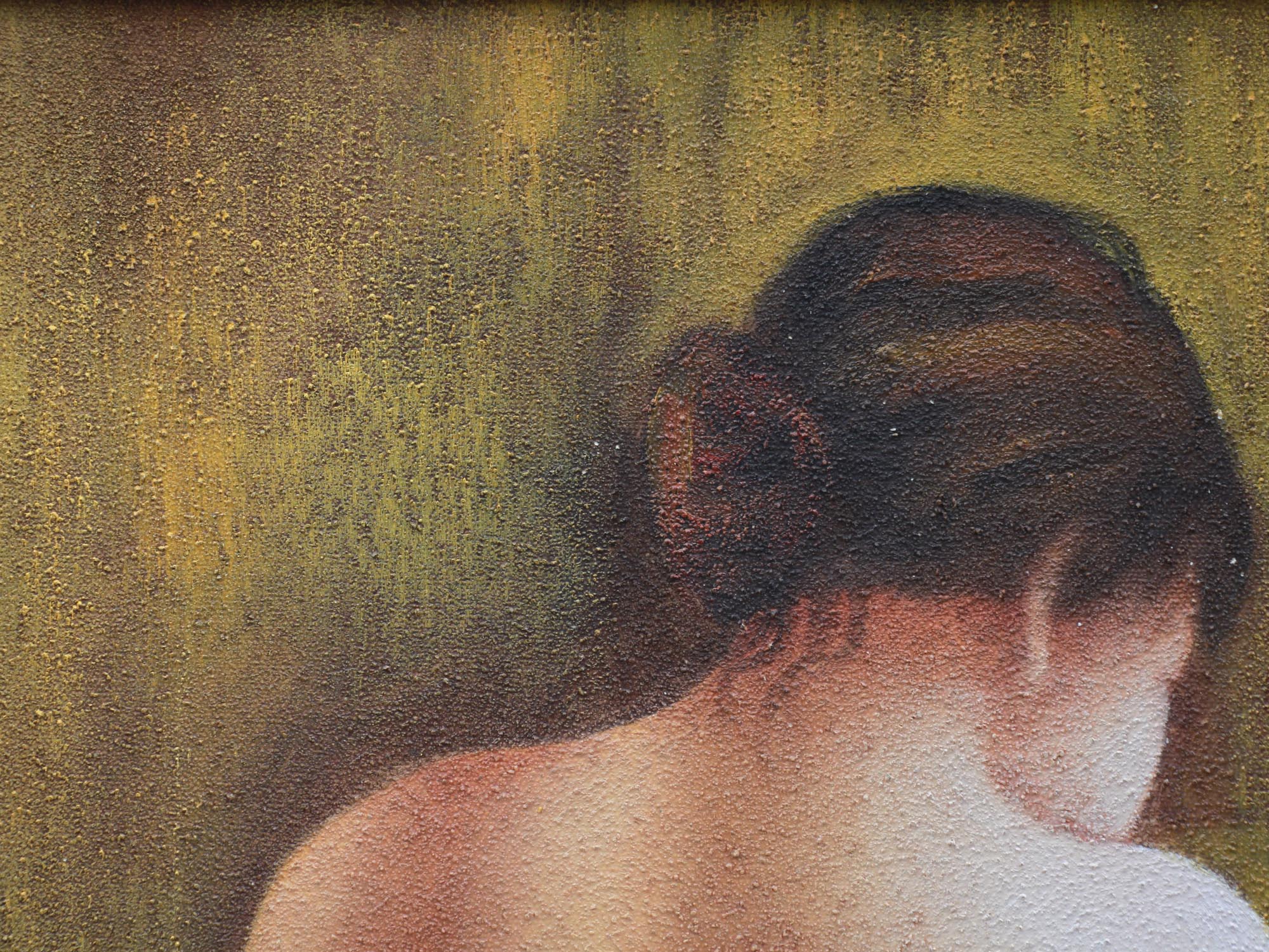 ATTR TO MARIE HANOLD OIL PAINTING OF NUDE WOMAN PIC-2