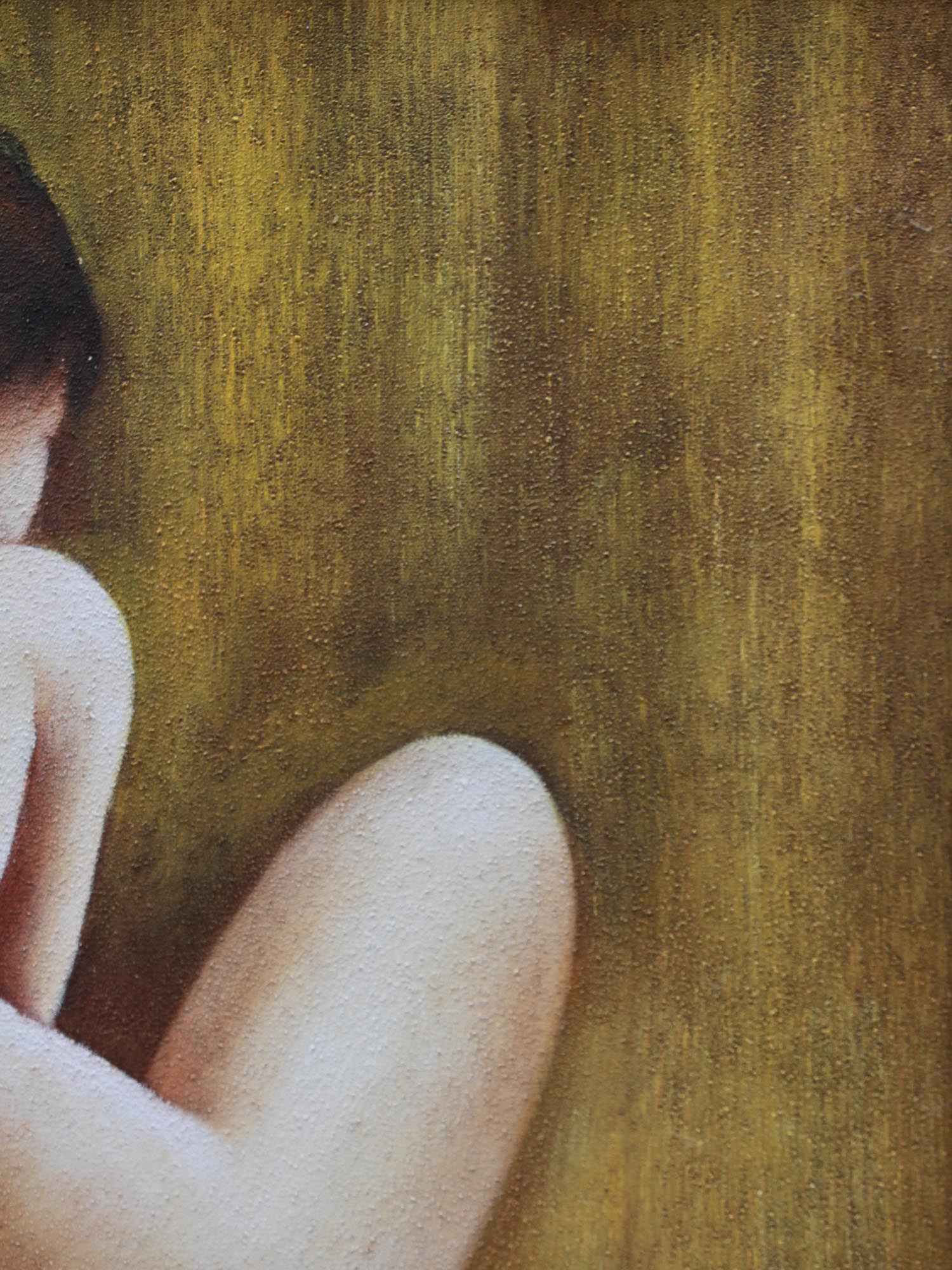 ATTR TO MARIE HANOLD OIL PAINTING OF NUDE WOMAN PIC-3