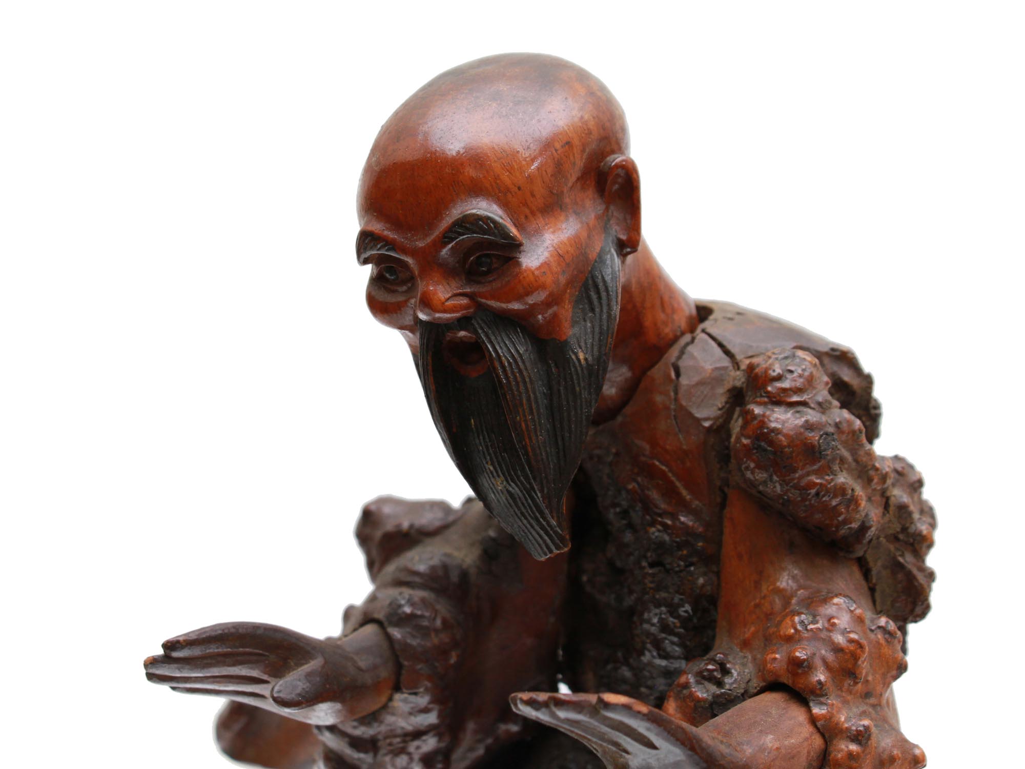 CHINESE CARVED WOOD IMMORTAL LI TIEGUAI FIGURINE PIC-4